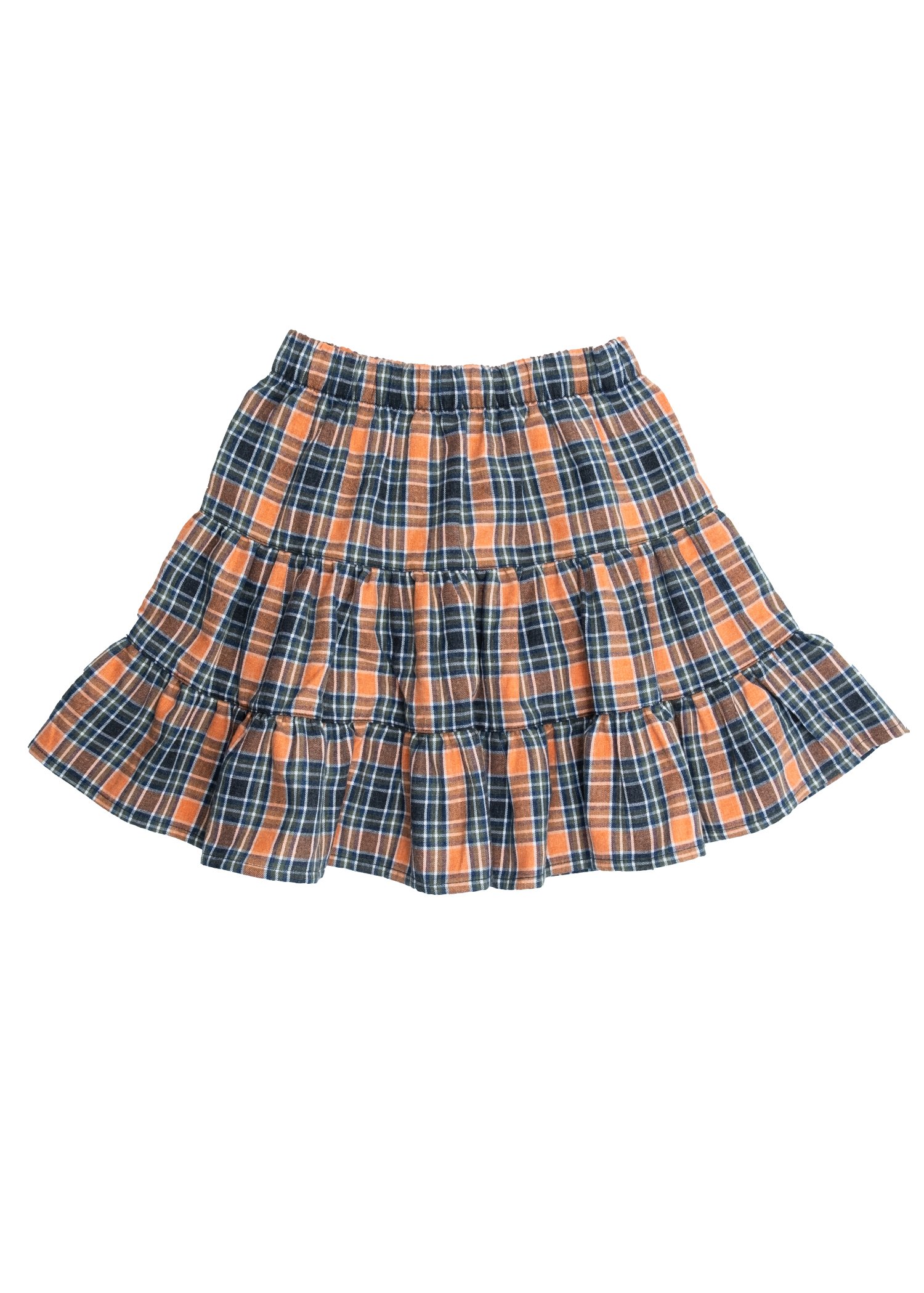 3 Layers Flounce Plaid Winter Girls Skirt