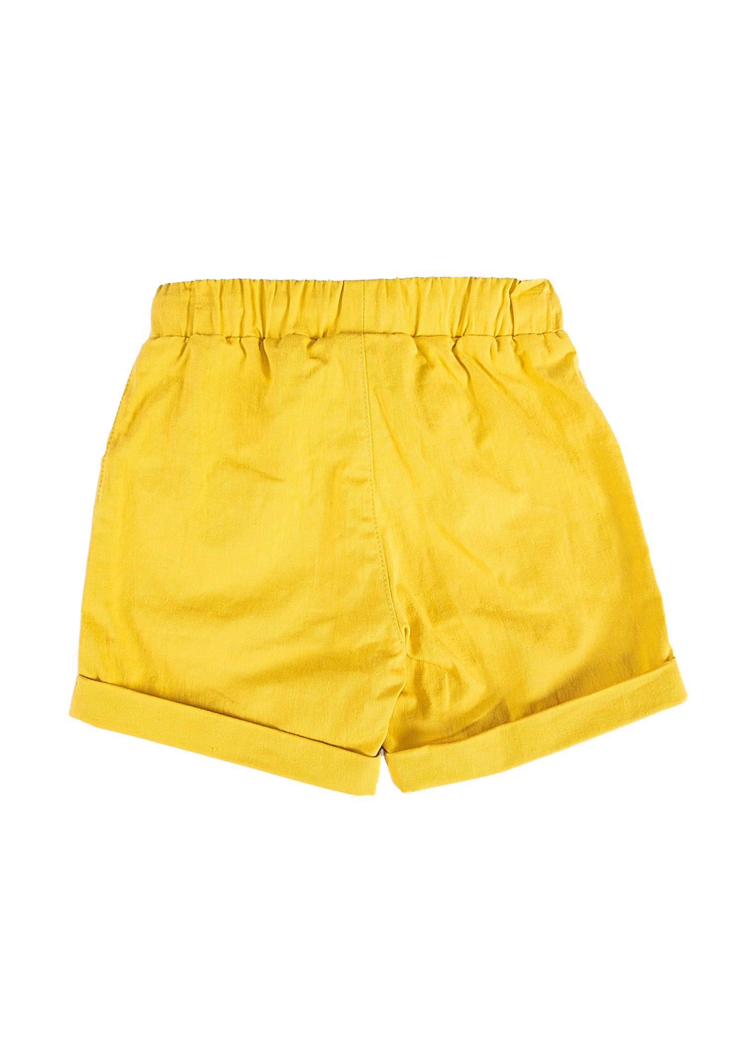 Organik Sarı Dokuma Yazlık Unisex Bebek Şort