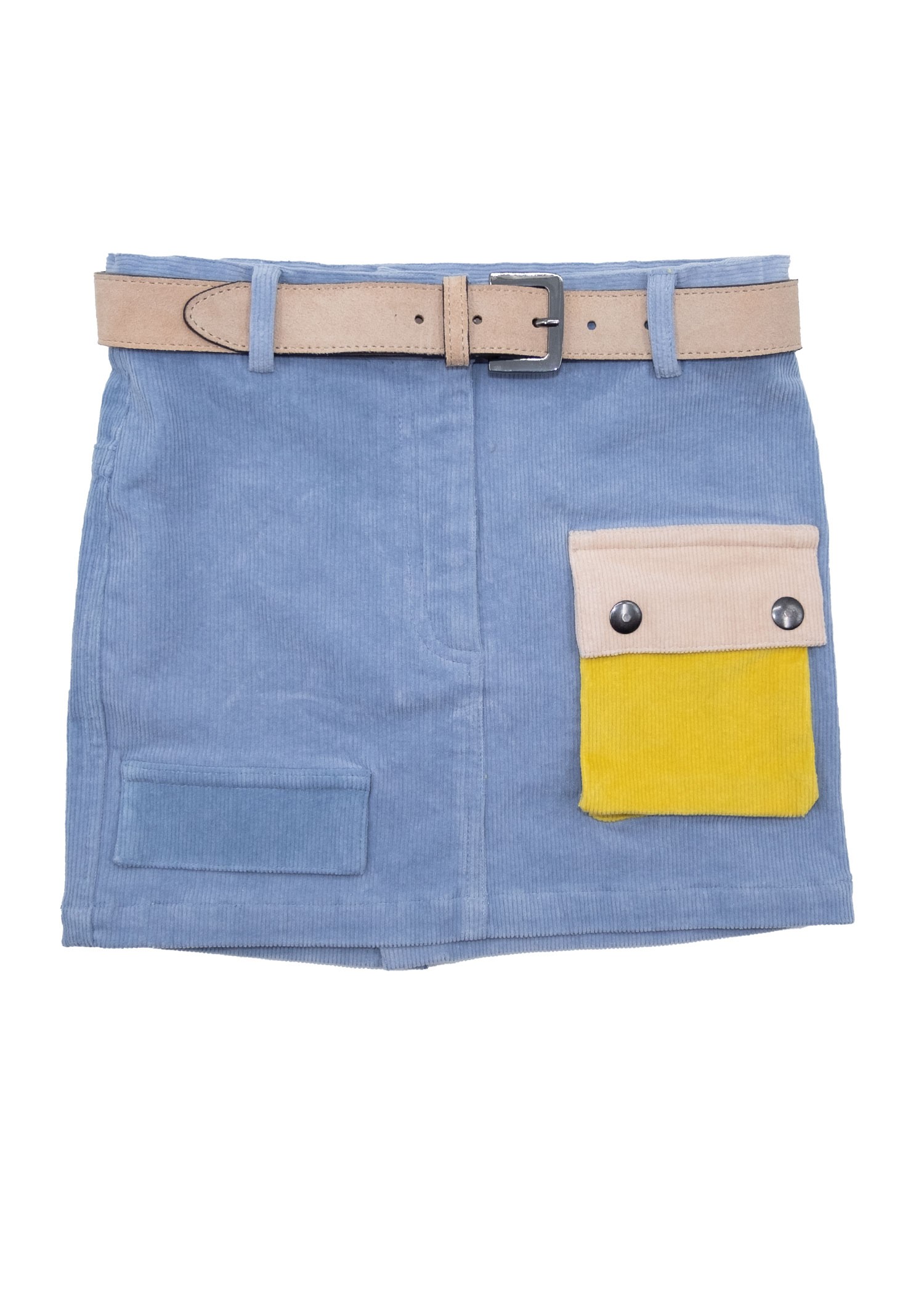 Corduroy Light Blue Winter Girls Skirt