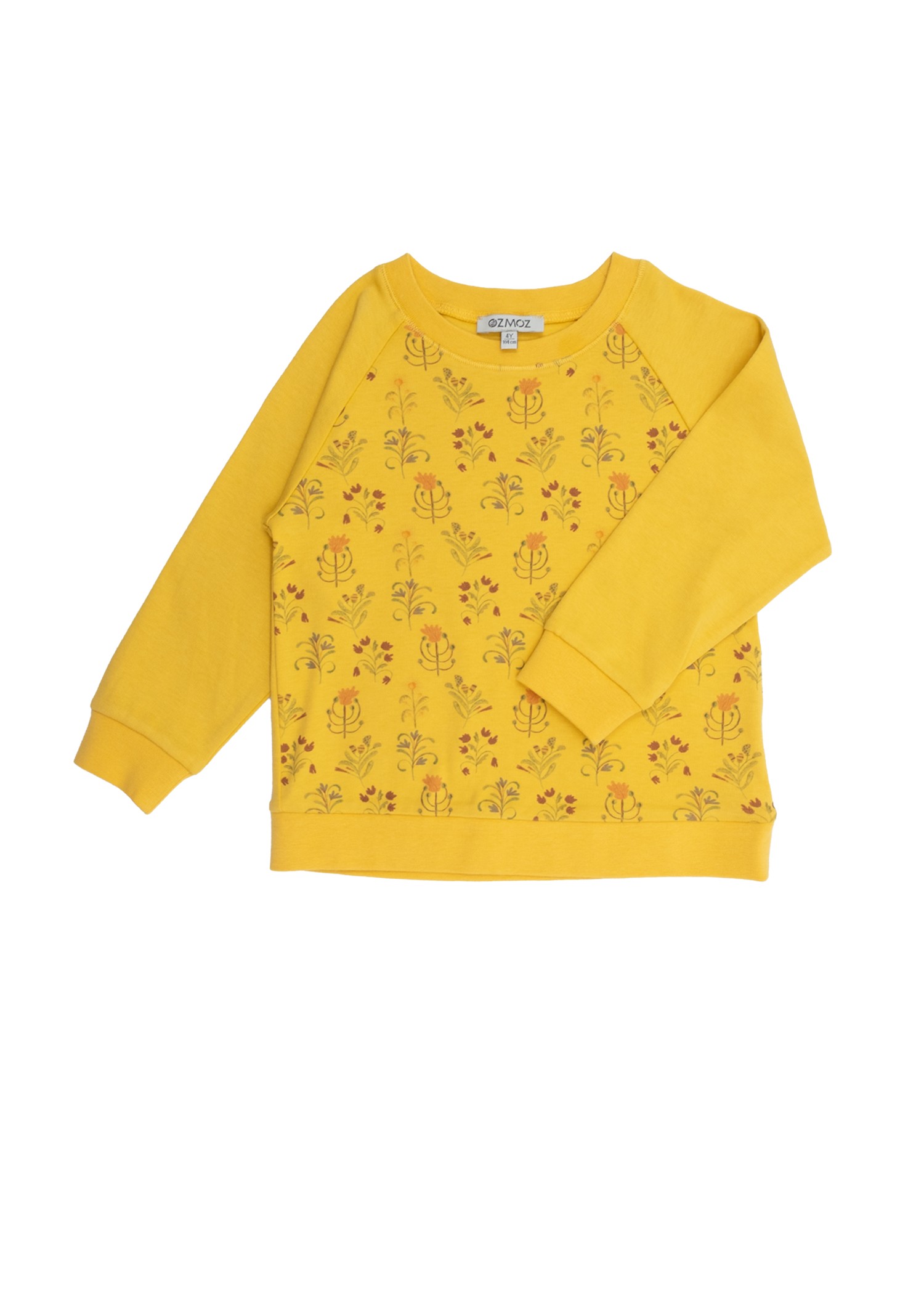 Organic Floral Printed Yellow Winter Little Girl Suit