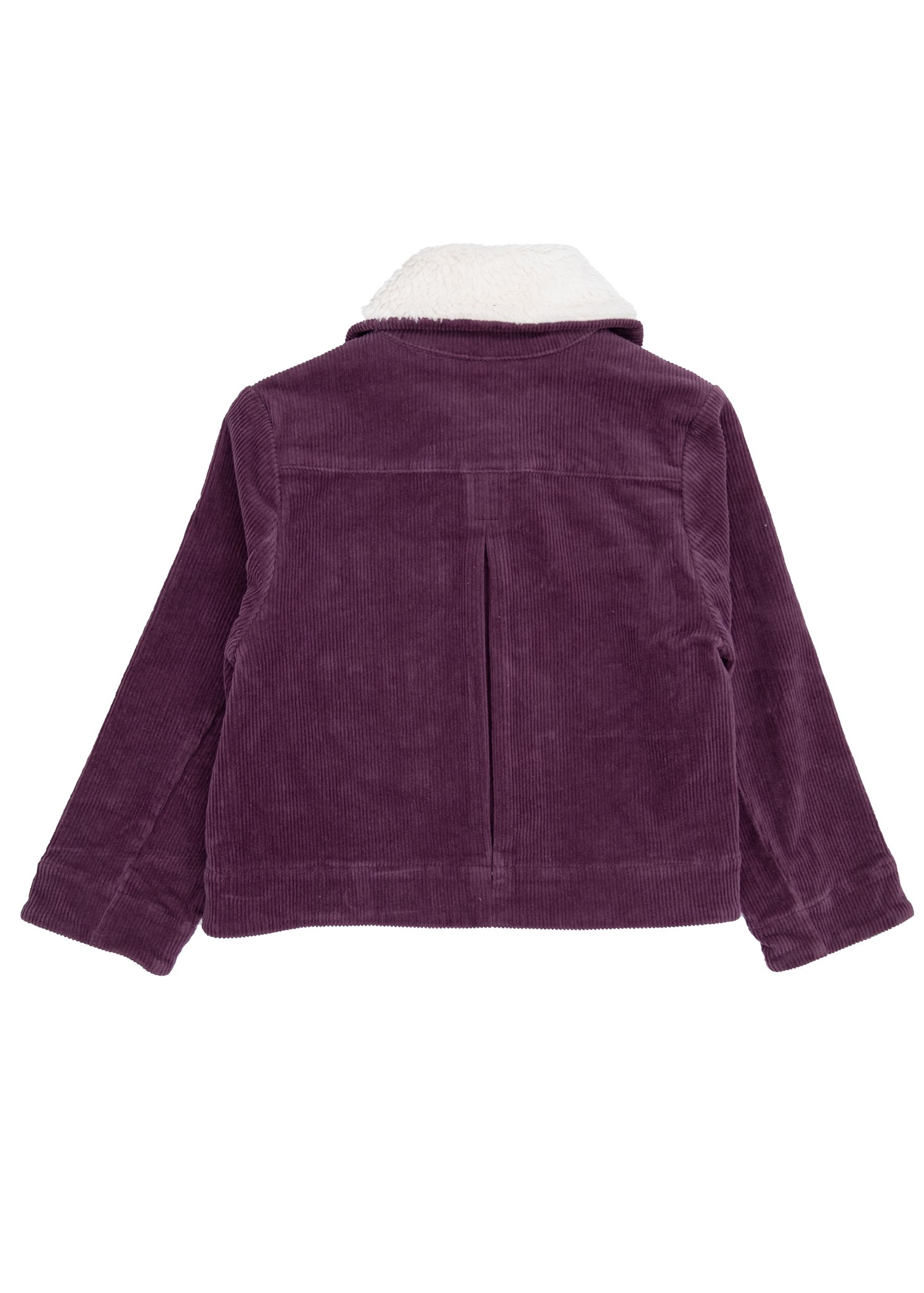 Cotton Corduroy Sports Cut Plush Collar Purple Winter Girls' Coat