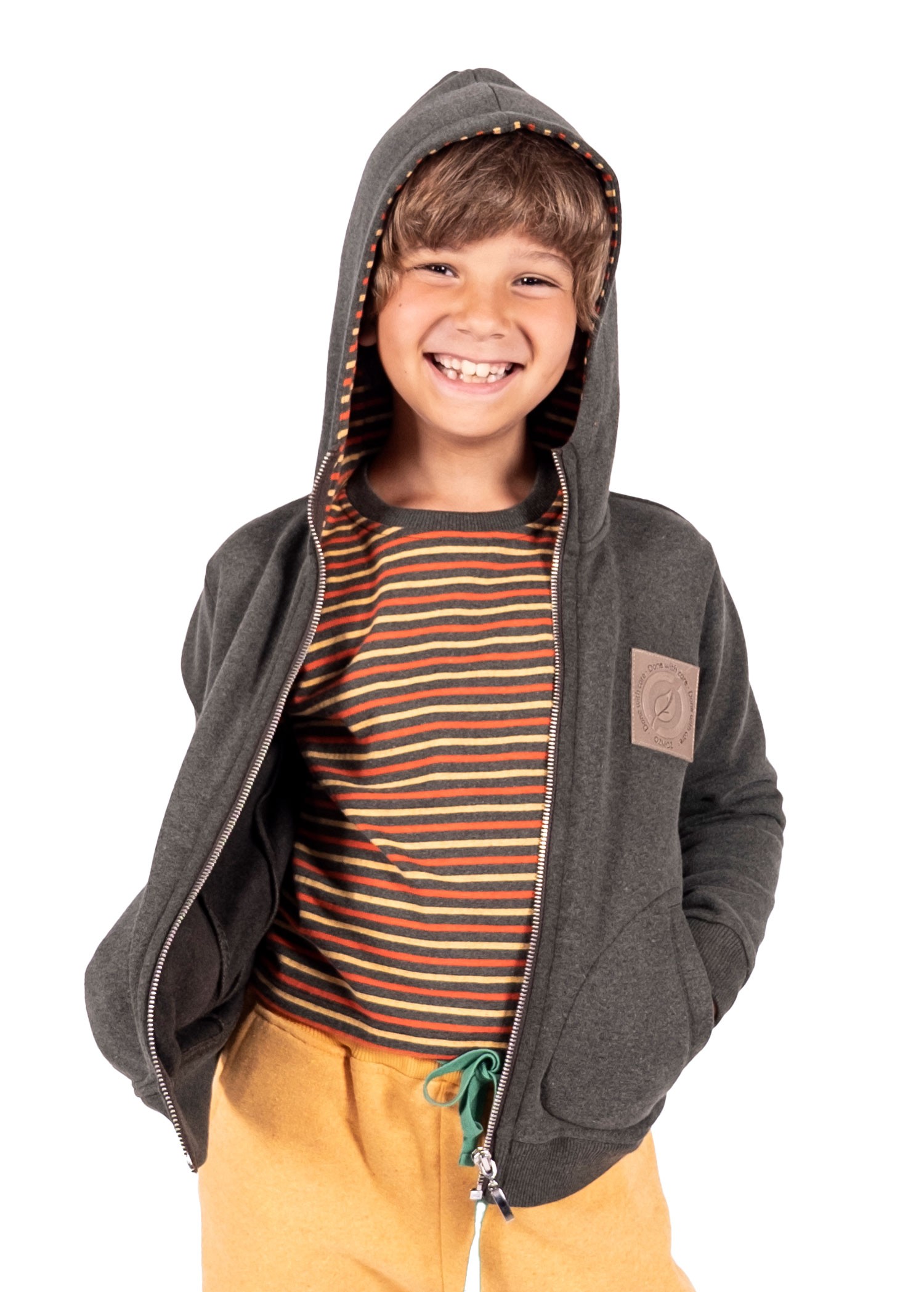 Reborn Zippered Hooded Dark Green Winter Boy Jacket