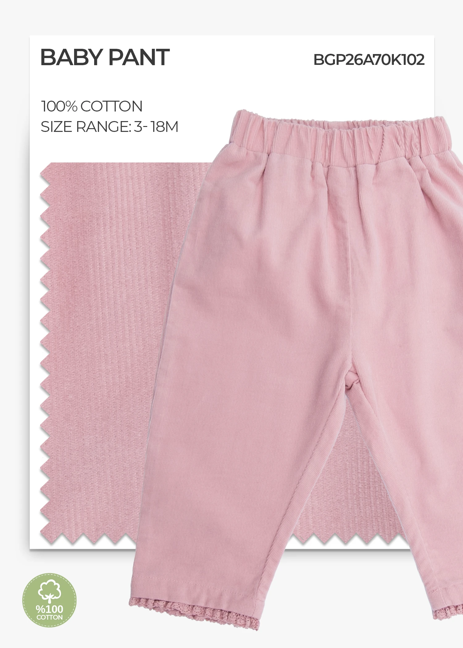 Pale Mauve Baby Girl Pants