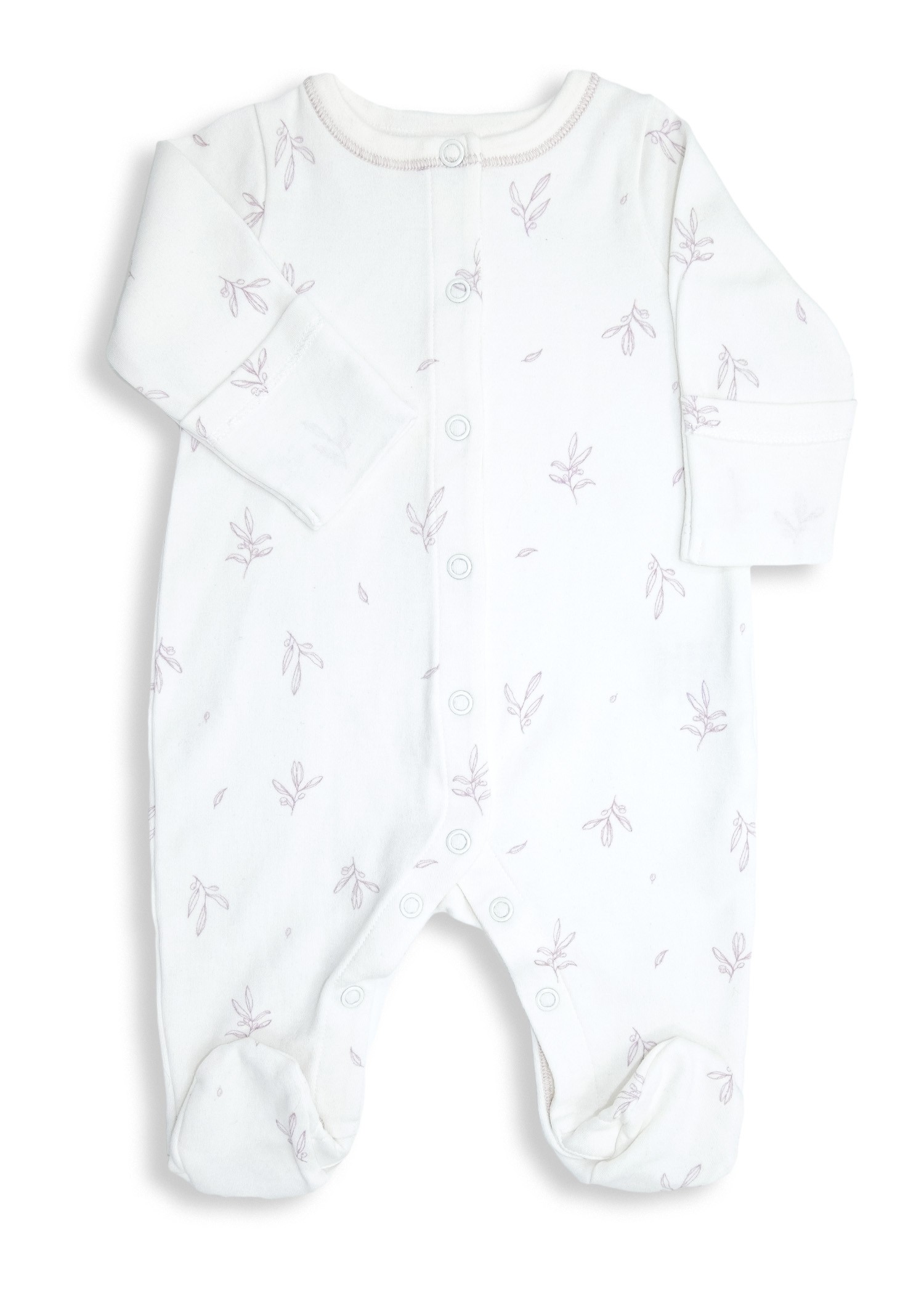 Clean and Safe Steril Giyilmeye Hazır Organik Unisex Bebek  Tulum -Leaf