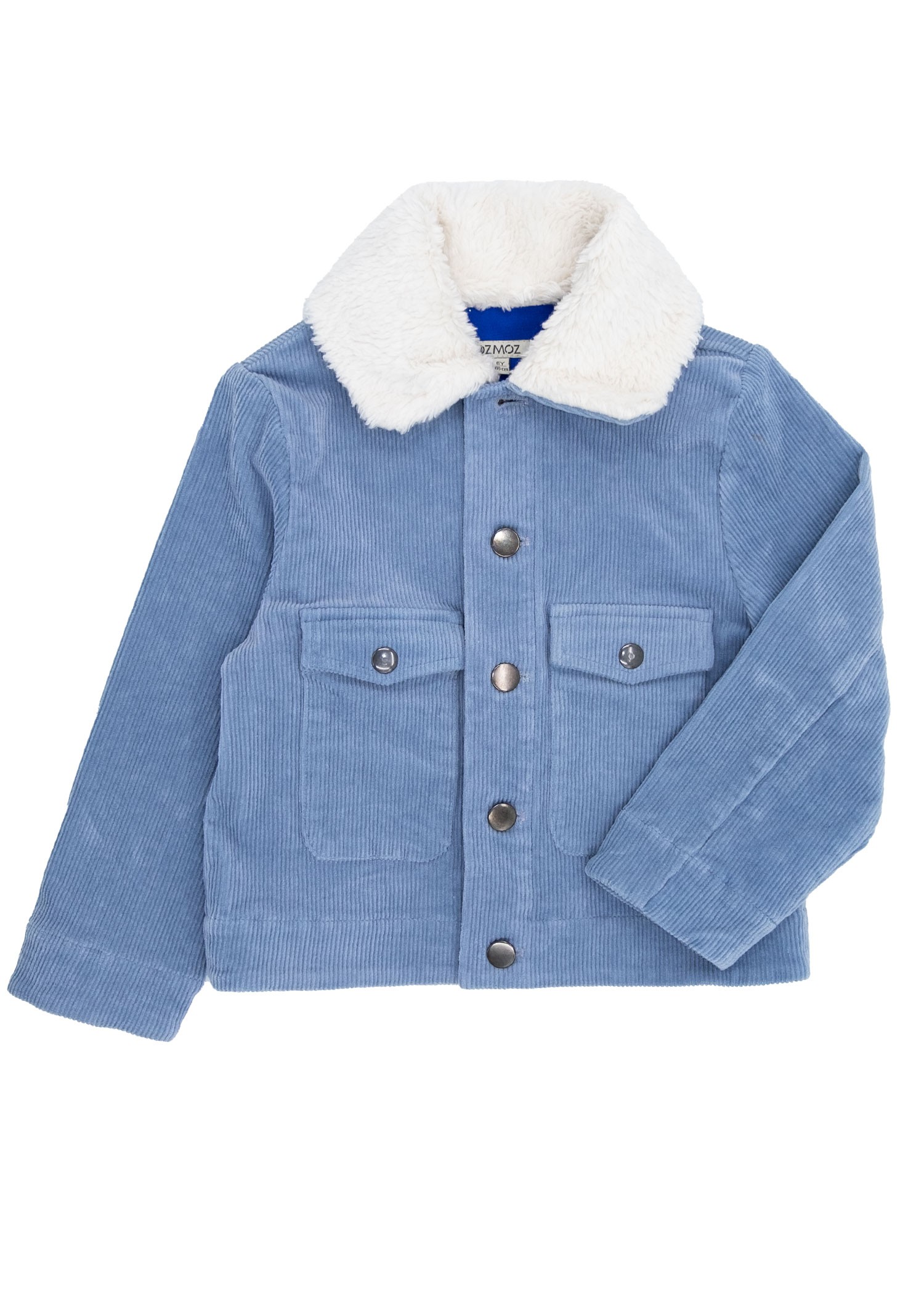 Corduroy Light Blue Sports Cut Winter Boy's Jacket