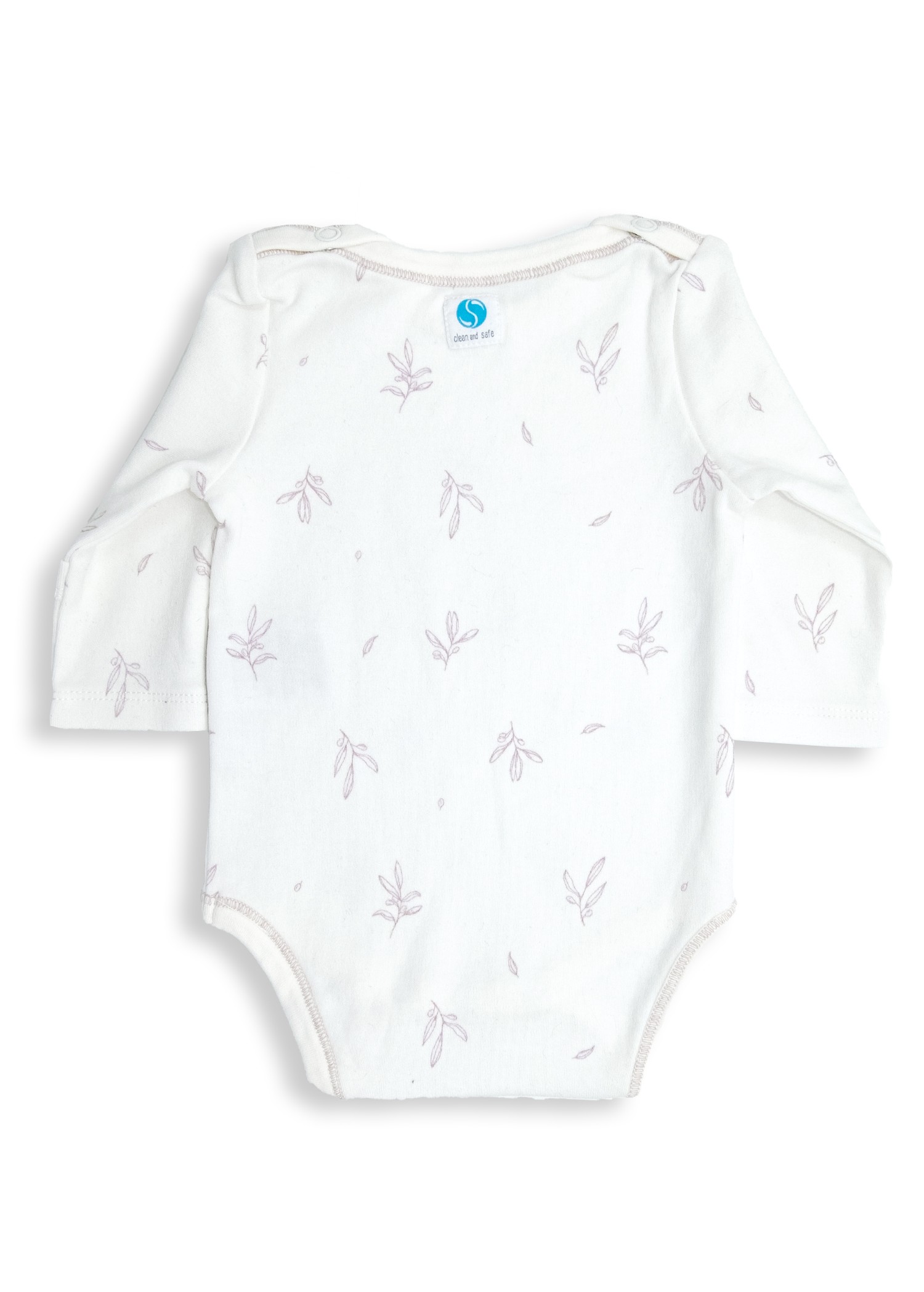 Clean and Safe Sterile Ready to Wear Organic Unisex Baby Body-Leaf