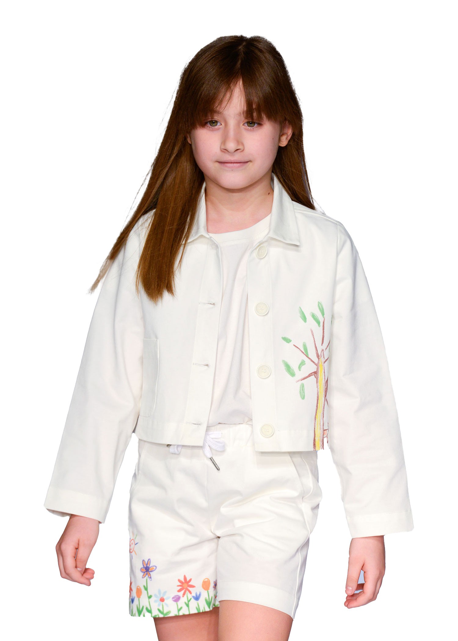 Organic Canvas White Spring Girl's Coat