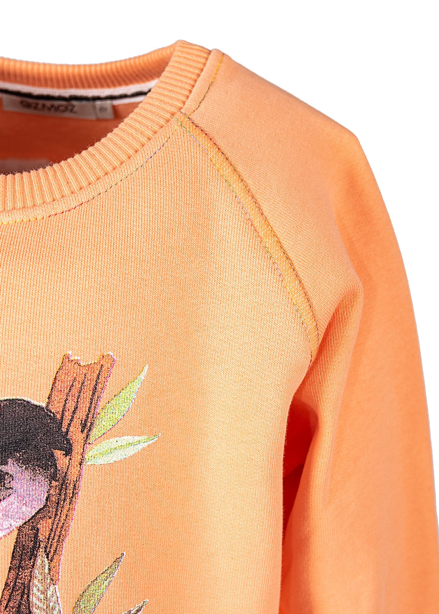 Organic Printed Orange Winter Girls' Sweatshirt