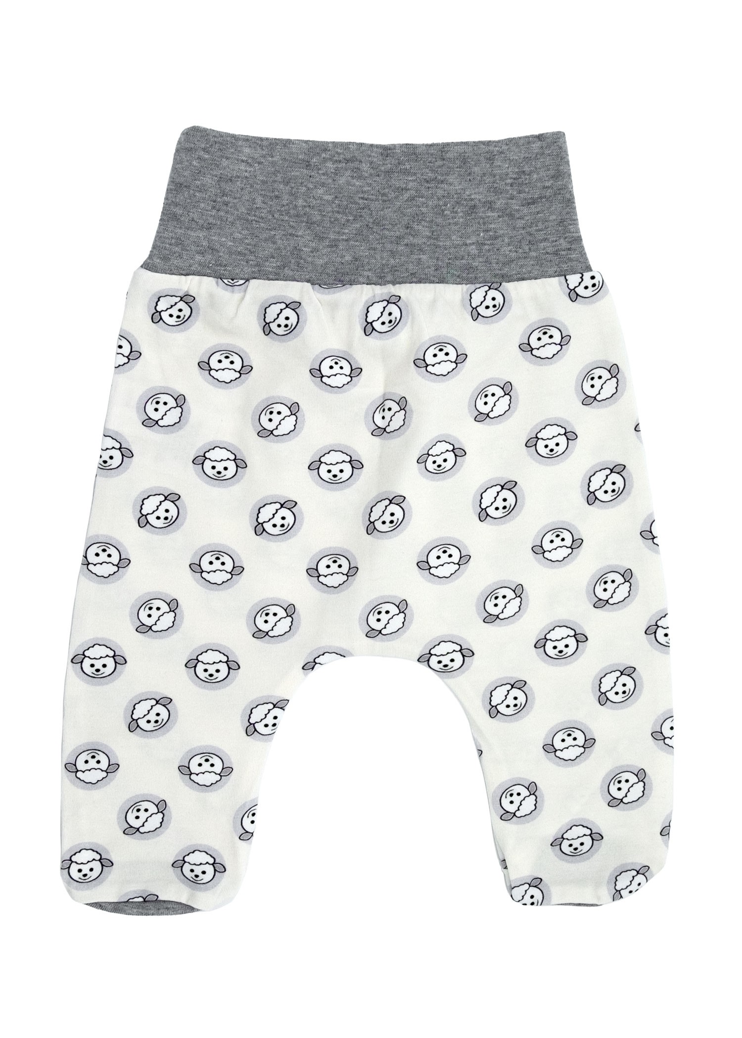 Gray Unisex Baby Bottom with Organic Lamb Printed Booties