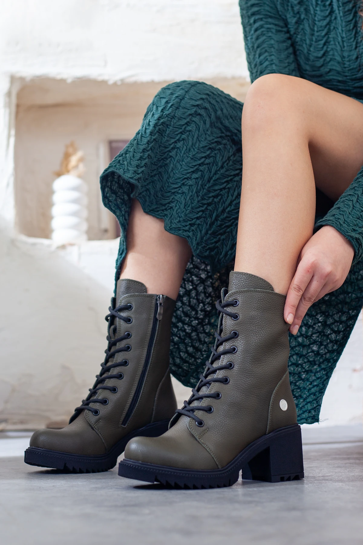 Mammamia Hakiki Deri Kaymaz Taban Topuklu Postal Bot