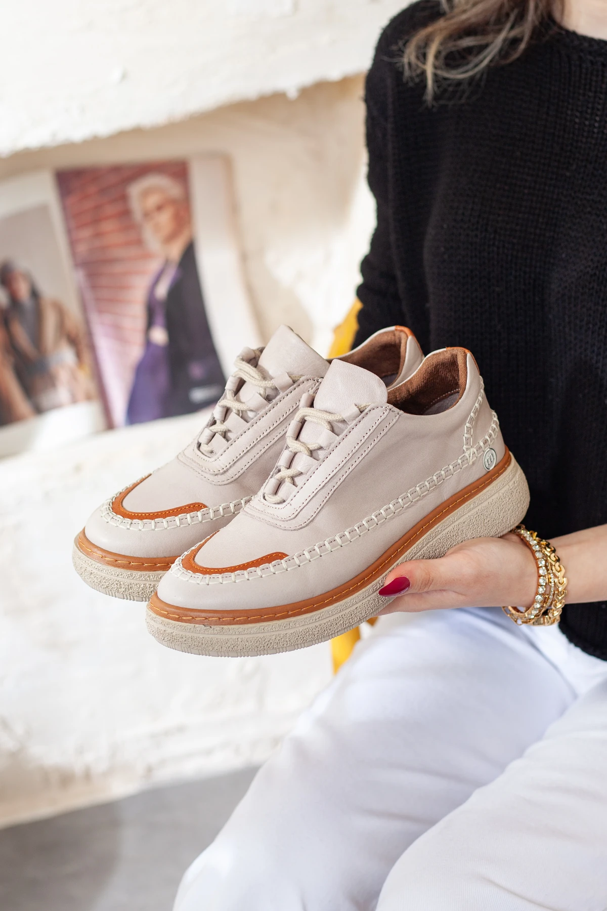 Mammamia Kadın Hakik Deri Ekstra Rahat Günlük Ayakkabı