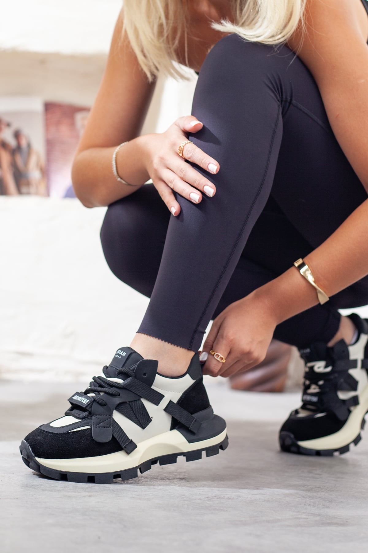 Kadın Kalın Tabanlı Kaymaz Taban Sneaker