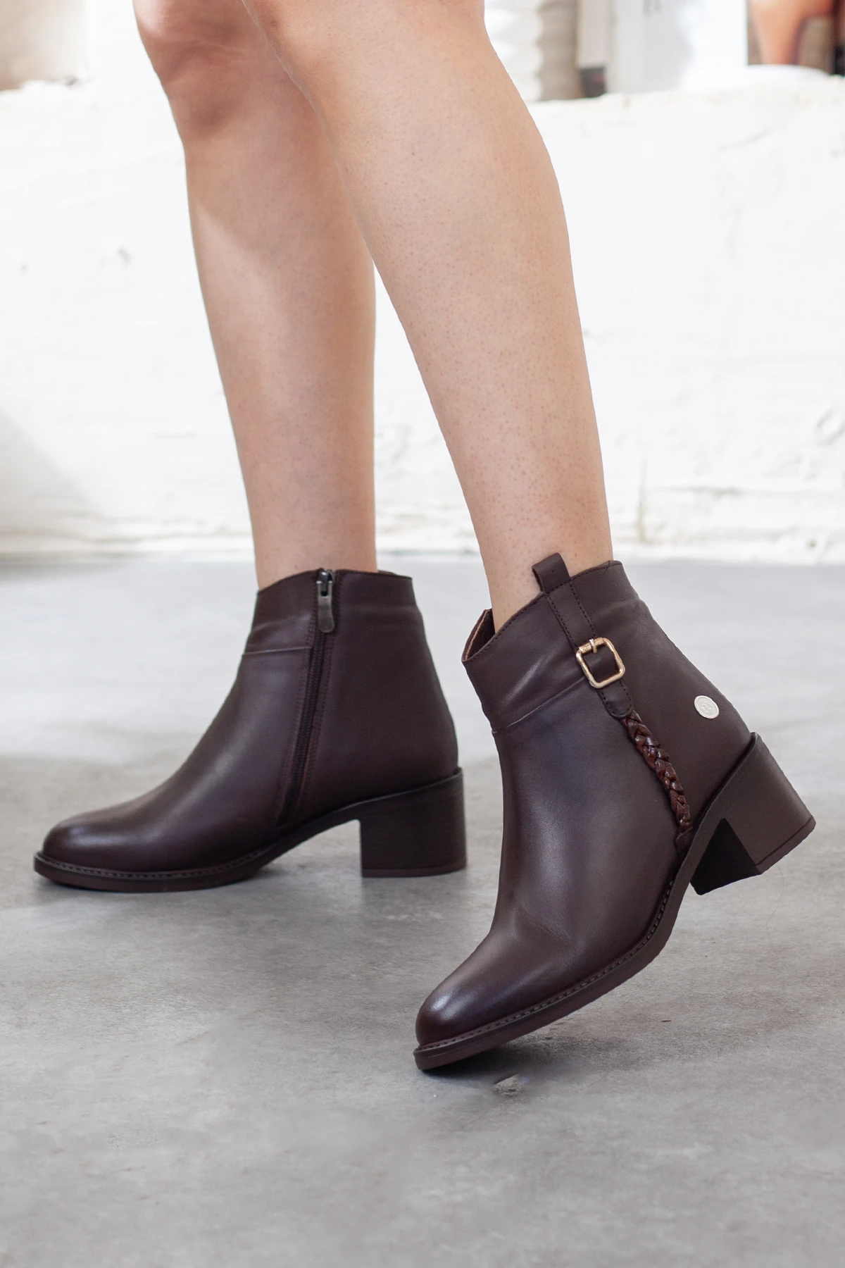 Mammamia Hakiki Deri Topuklu Bot