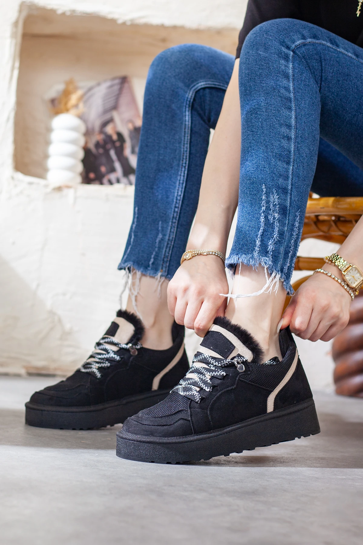 Kadın Bağcıklı Ekstra Rahat Günlük Ayakkabı