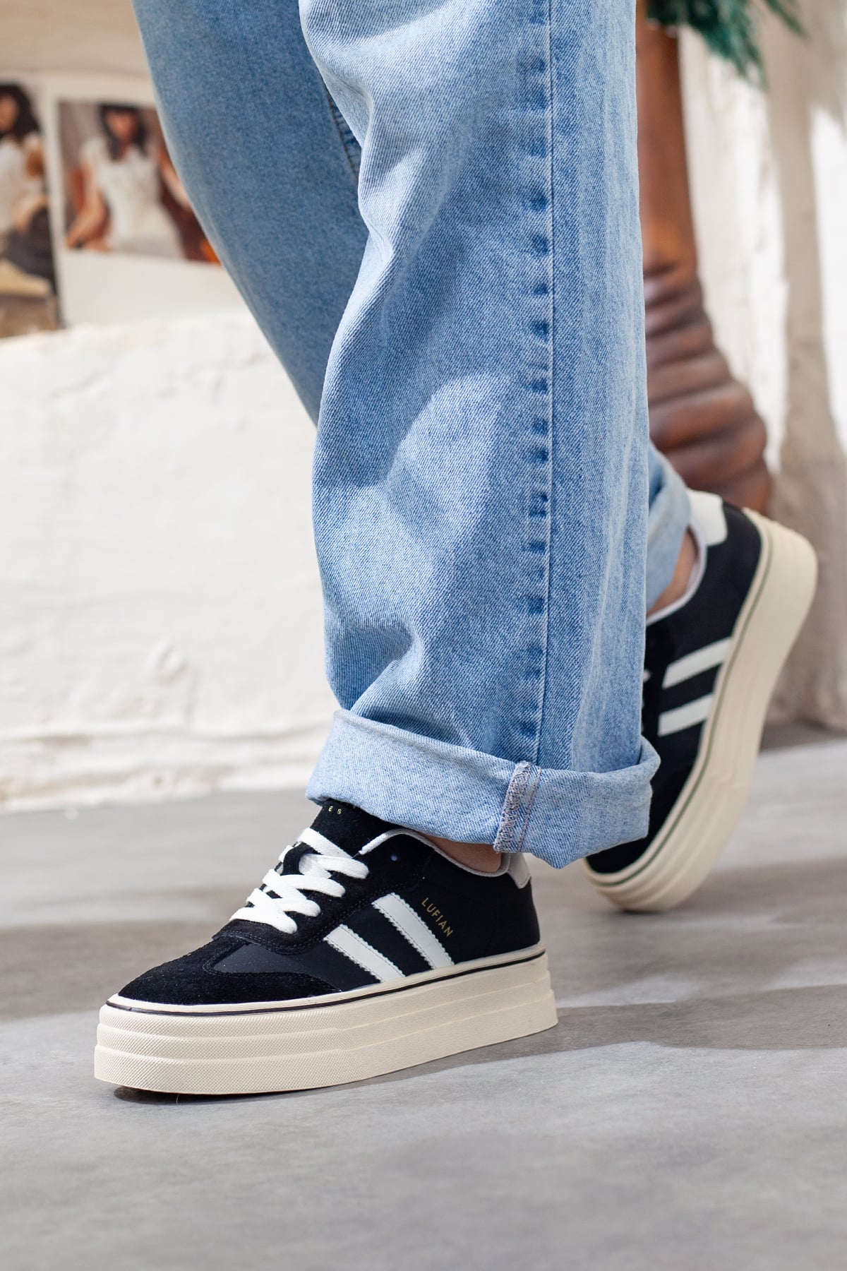 Kadın Kalın Tabanlı Siyah Sneaker
