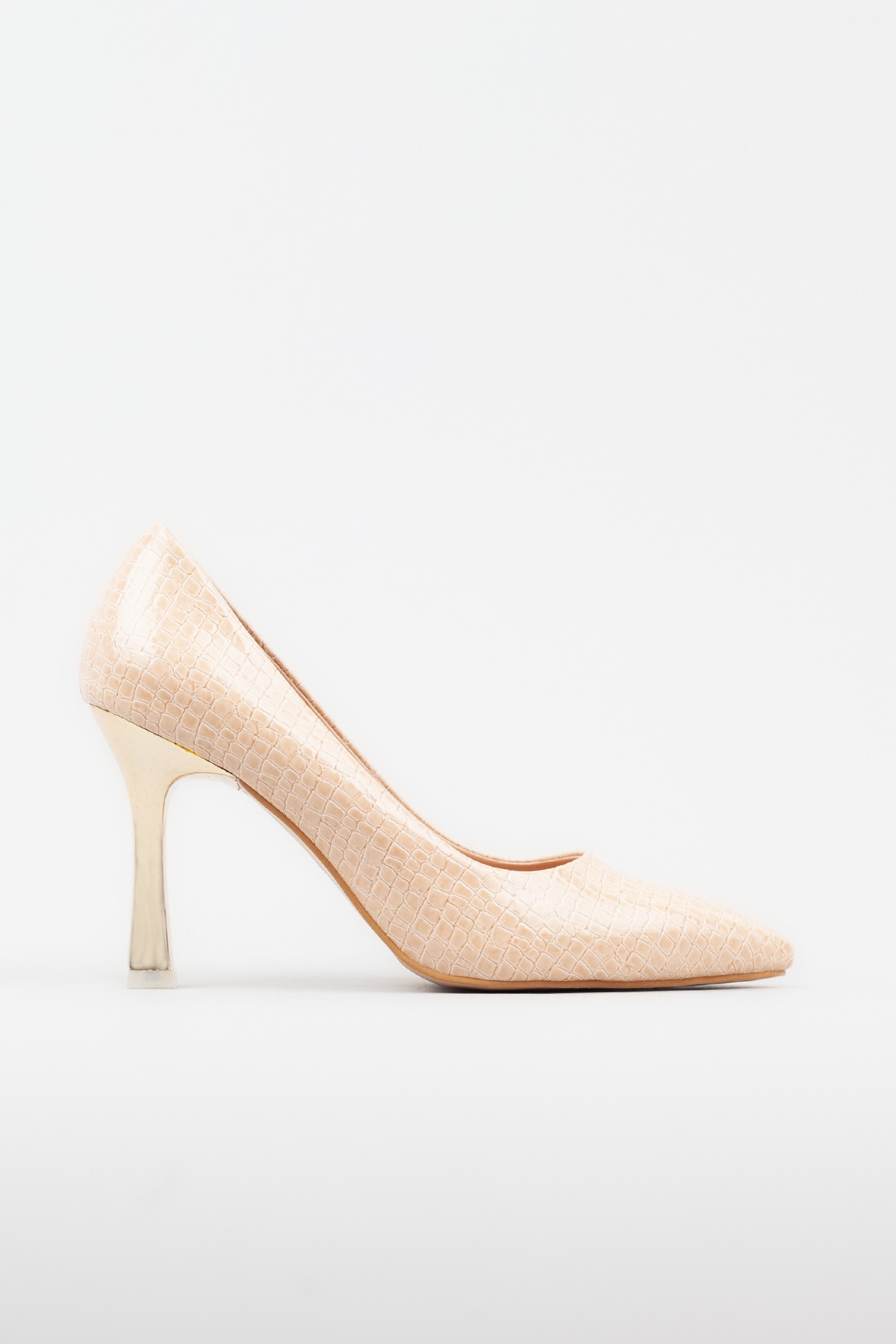Kadın Altın Topuklu Şık Topuklu Ayakkabı