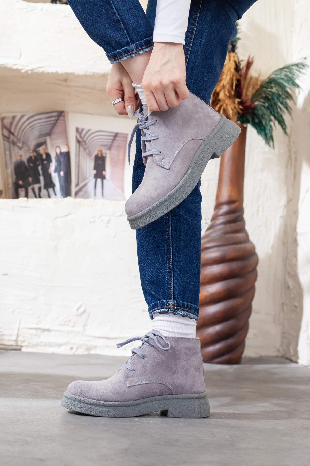 Kadın Hakiki Deri Ekstra Rahat Günlük Bot