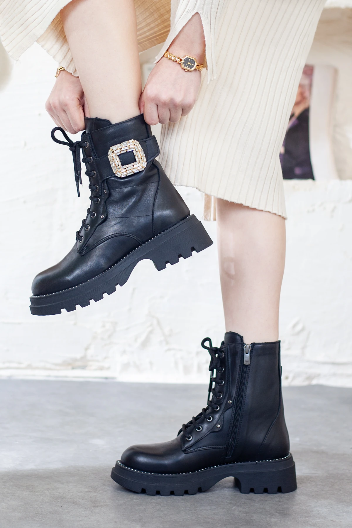 Mammamia Hakiki Deri Ekstra Rahat Kaymaz Taban Kadın Günlük Bot