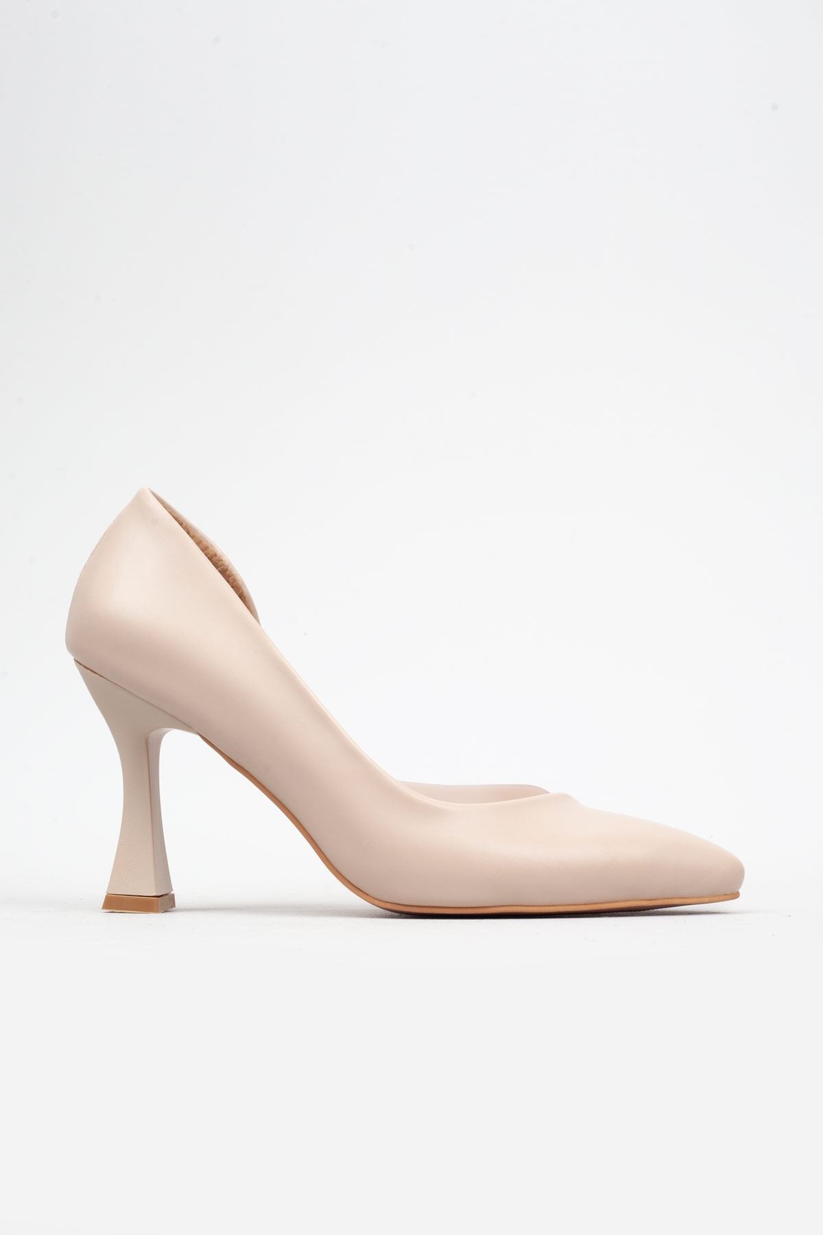 Kadın Nude Yanı Şeffaf 10 cm Topuklu Ayakkabı