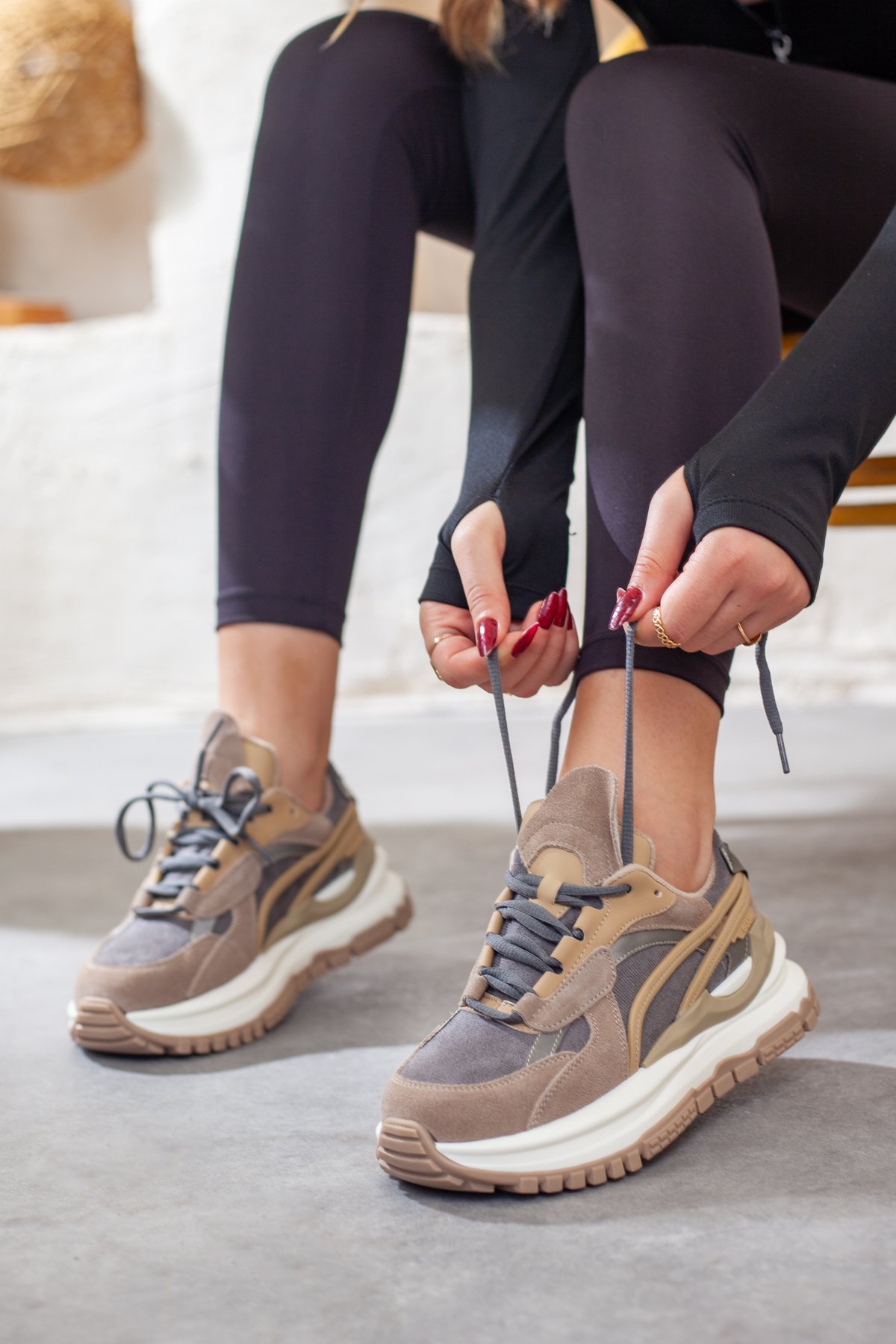 Kadın Kalın Taban Sneaker, Günlük Spor Ayakkabı