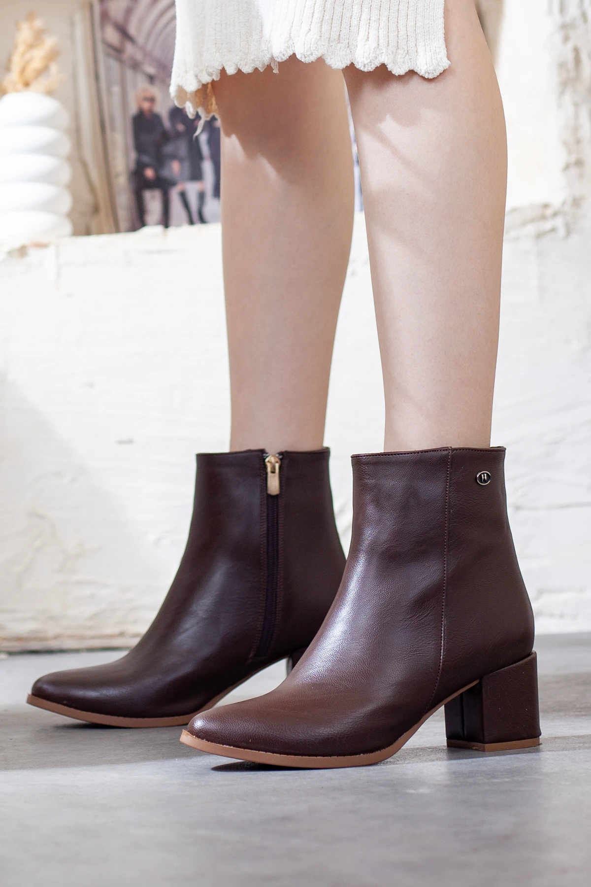 Kadın Yandan Fermuarlı Topuklu Bot