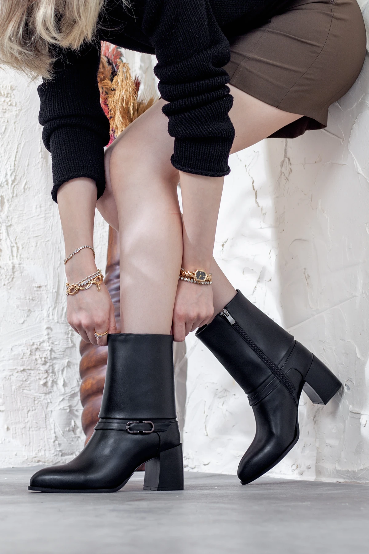 Kadın Fermuarlı Topuklu Bot