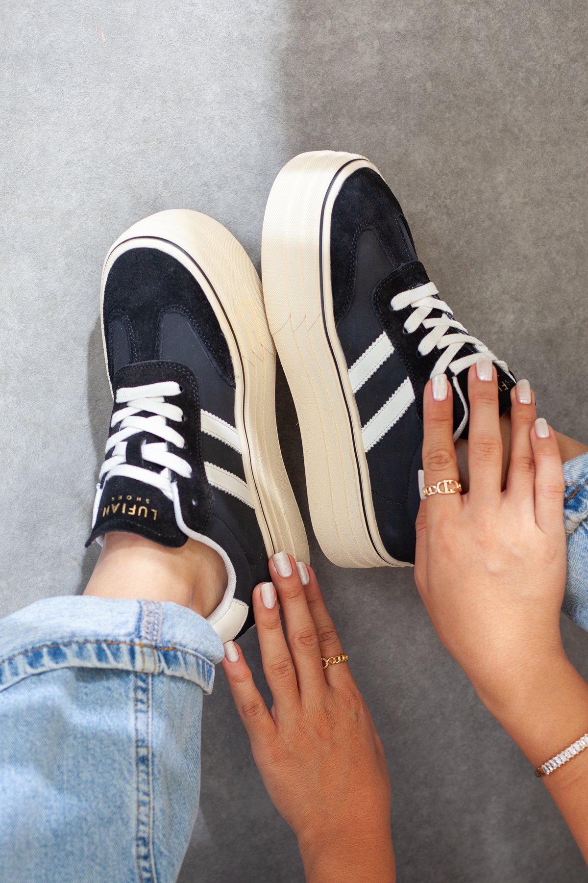 Kadın Kalın Tabanlı Siyah Sneaker