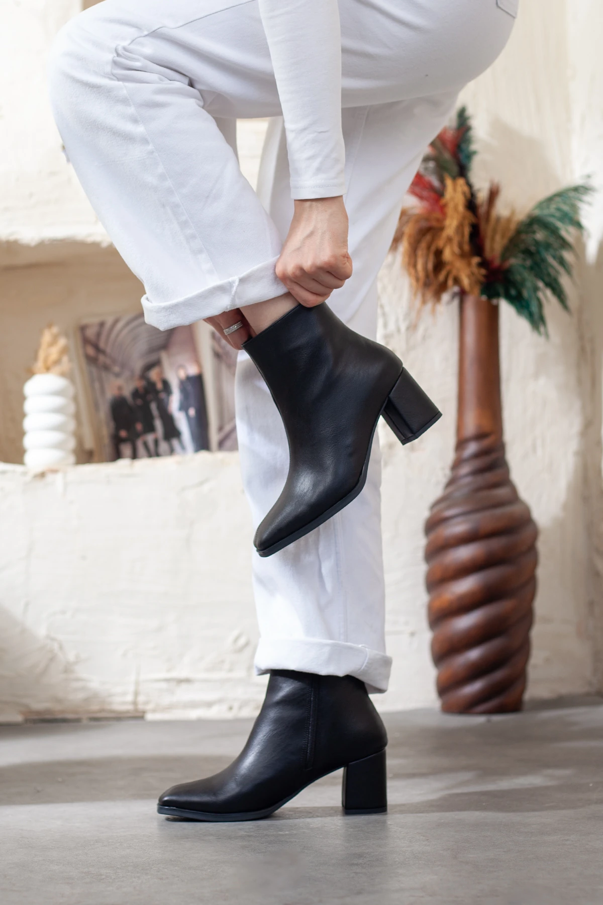 Kadın Yandan Fermuarlı Topuklu Bot