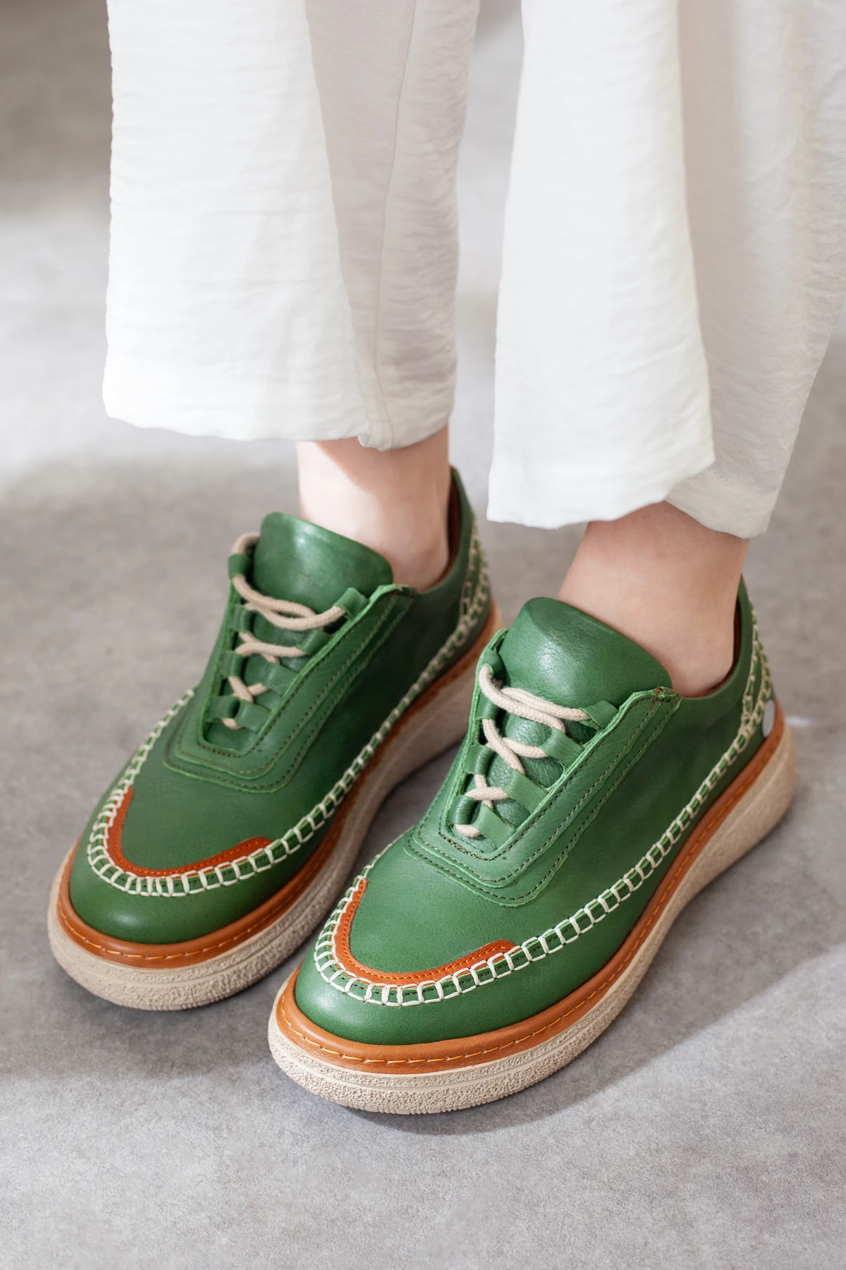 Mammamia Kadın Hakik Deri Ekstra Rahat Günlük Ayakkabı