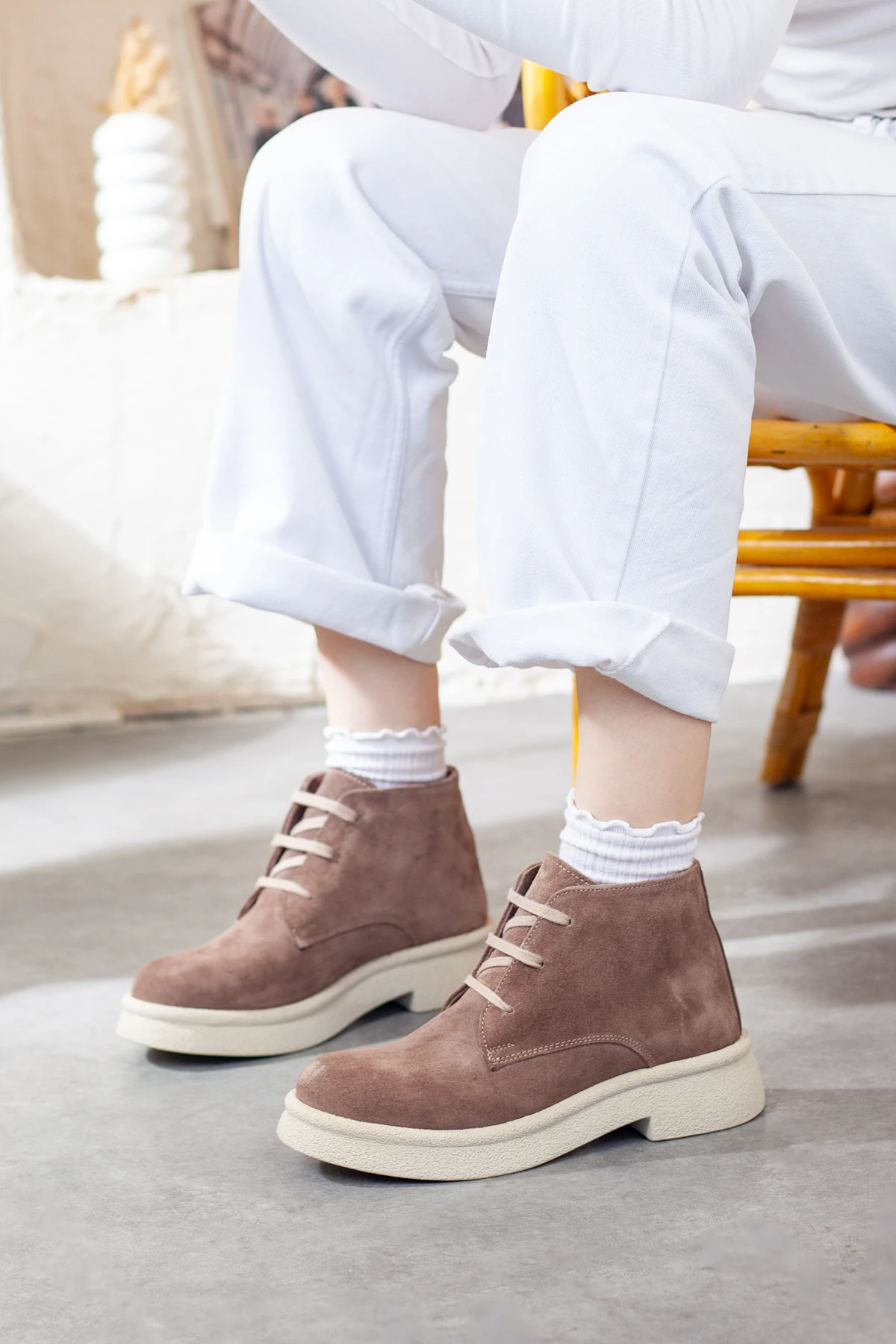 Kadın Hakiki Deri Ekstra Rahat Günlük Bot