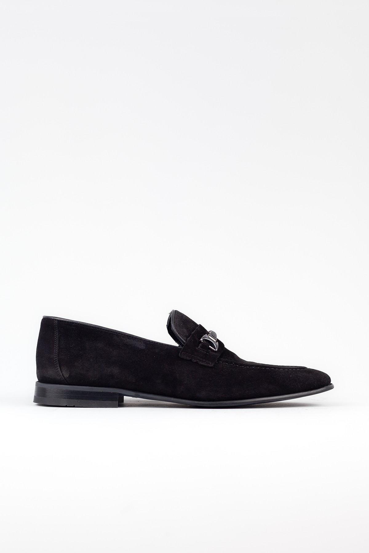 Erkek Hakiki Deri Siyah Süet Klasik Ayakkabı
