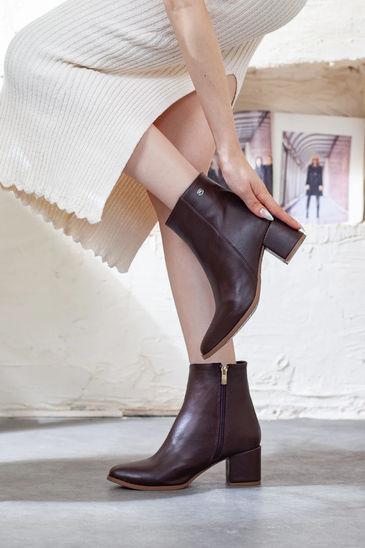 Kadın Yandan Fermuarlı Topuklu Bot