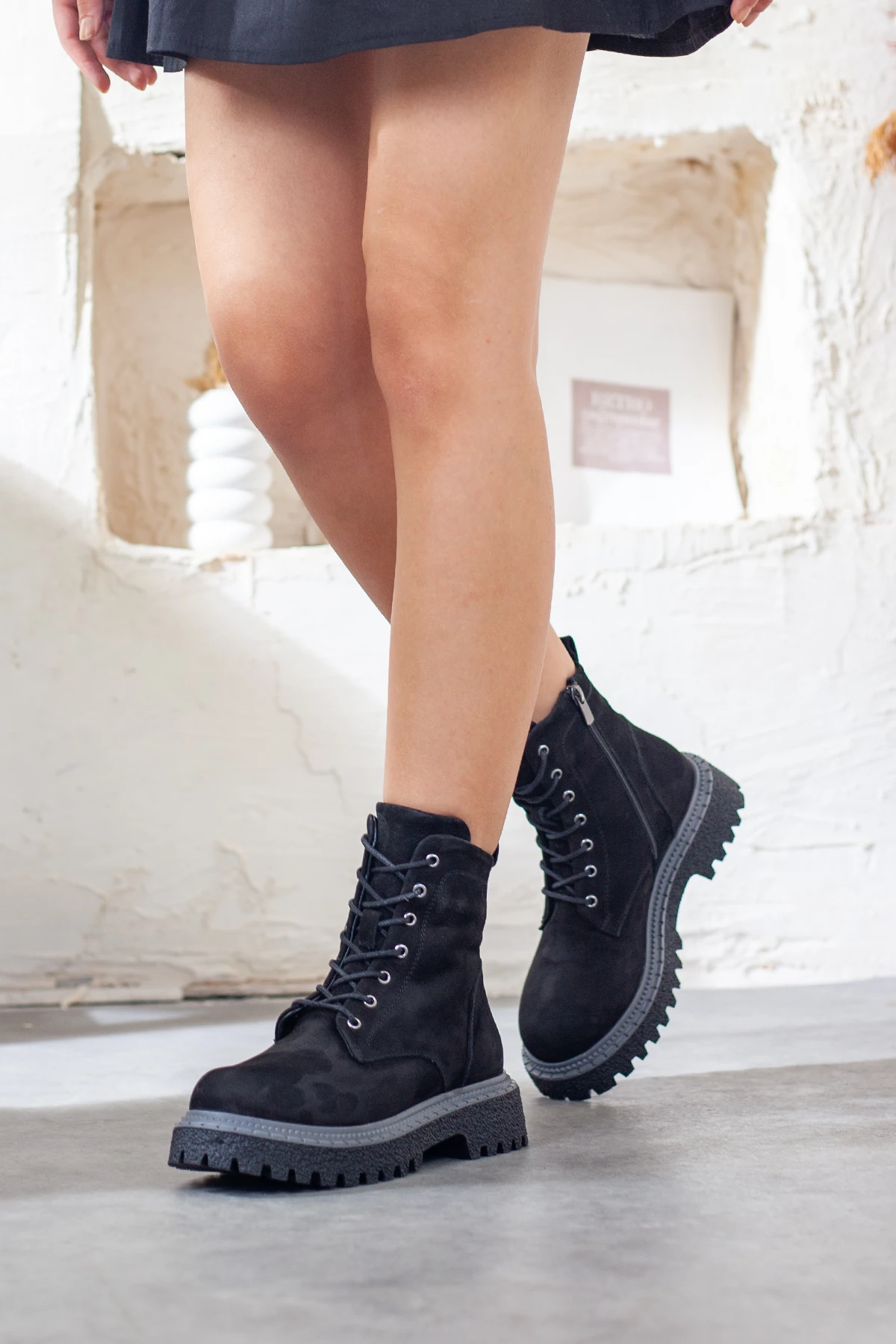 Kadın  Hakiki Deri Kaymaz Taban Soğuk Geçirmez Günlük Bot