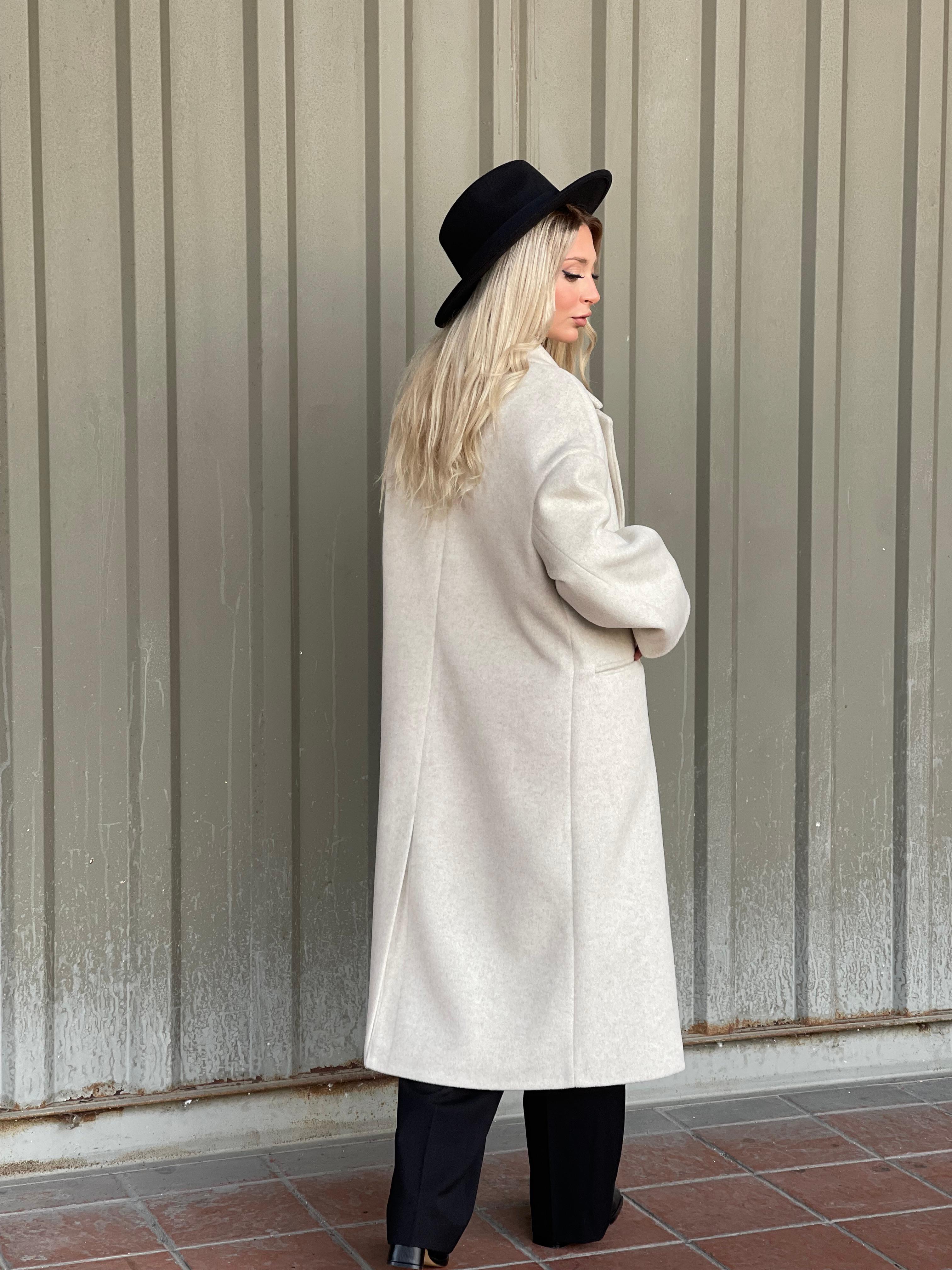 Oversize Yün Kaşmir Kaban