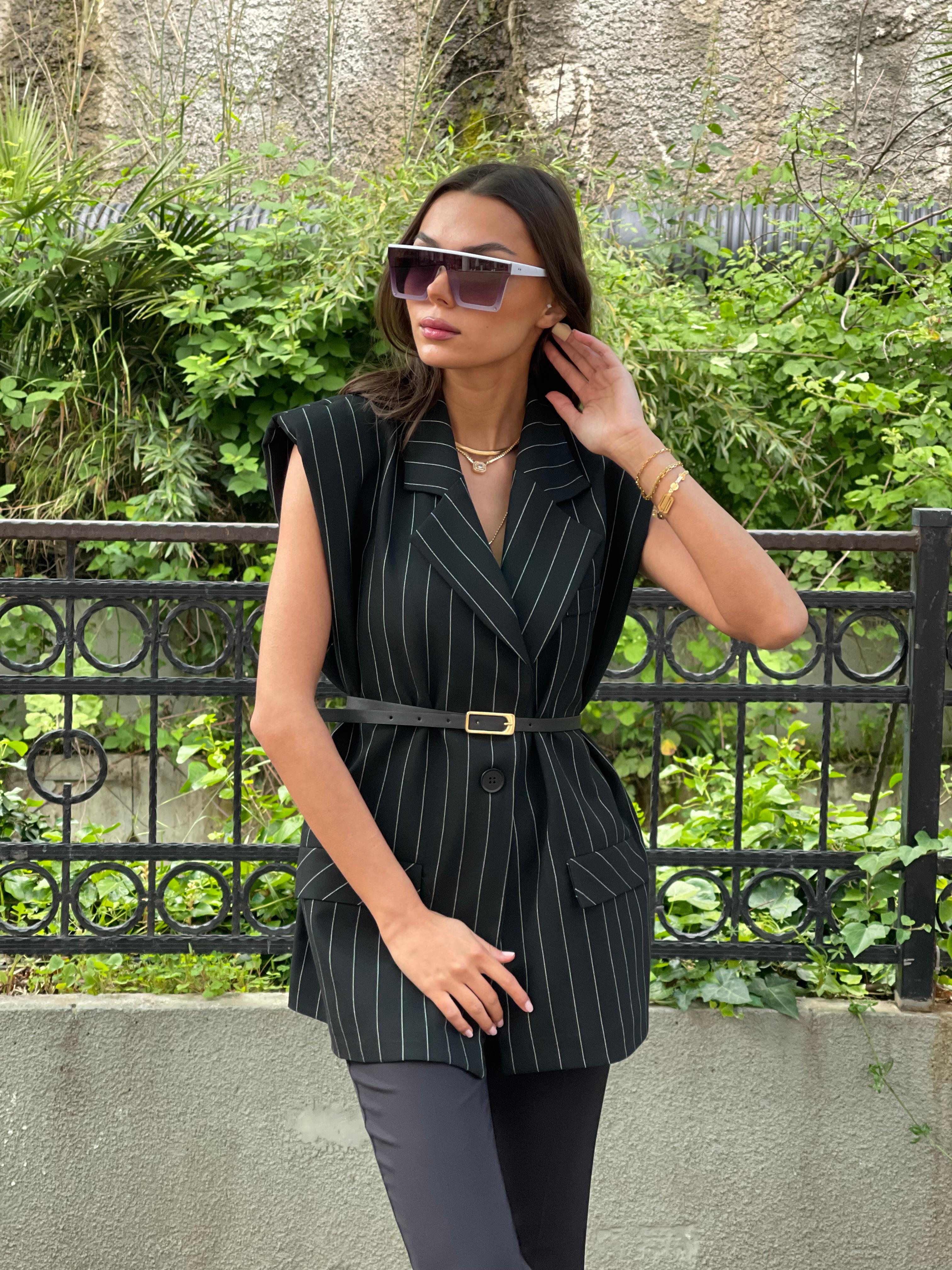 705 ÇİZGİLİ BLAZER YELEK