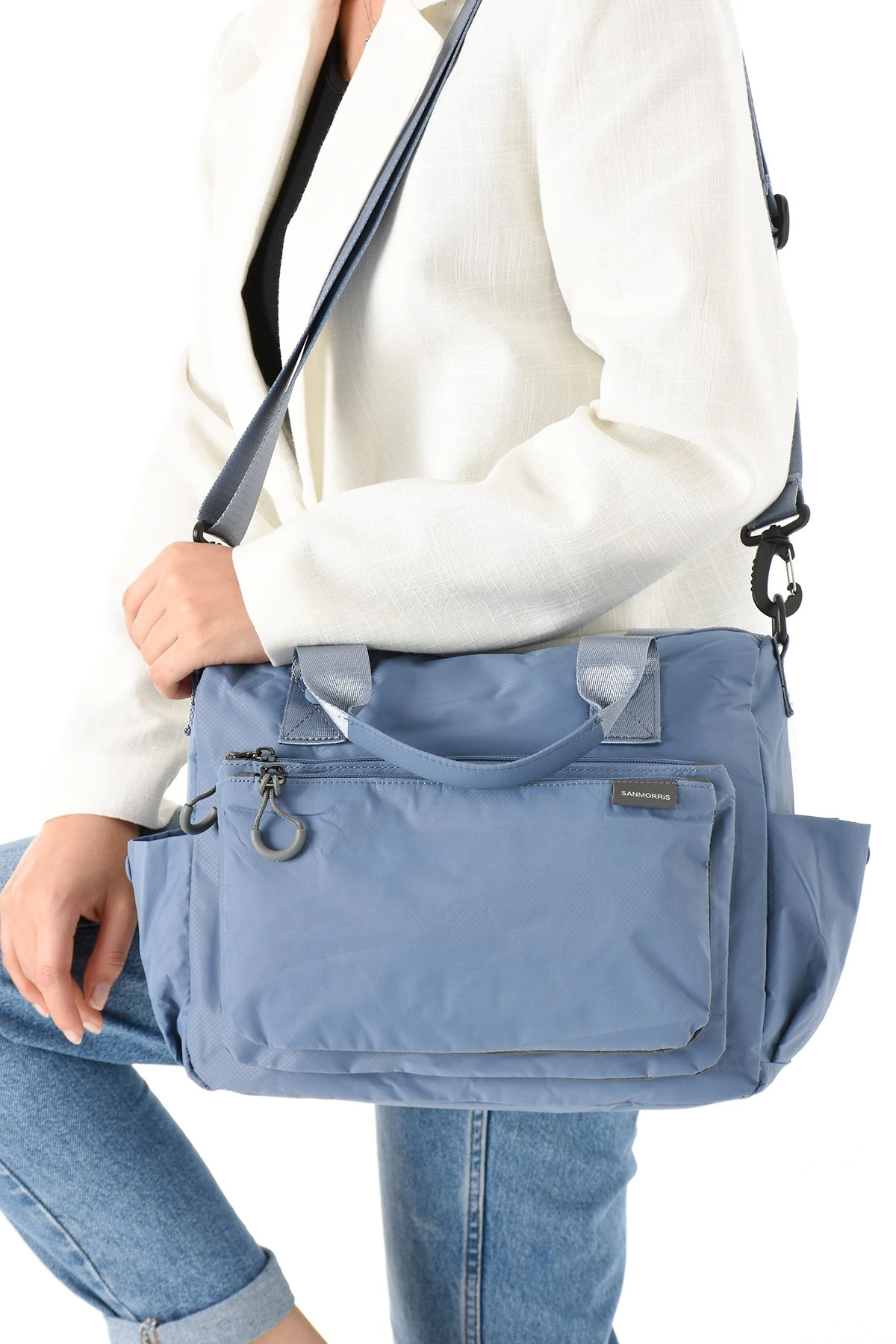 San Morris Kadın 4 Bölmeli Paraşüt Kumaş Ayarlanabilir Çapraz Askılı El Ve Omuz Çantası