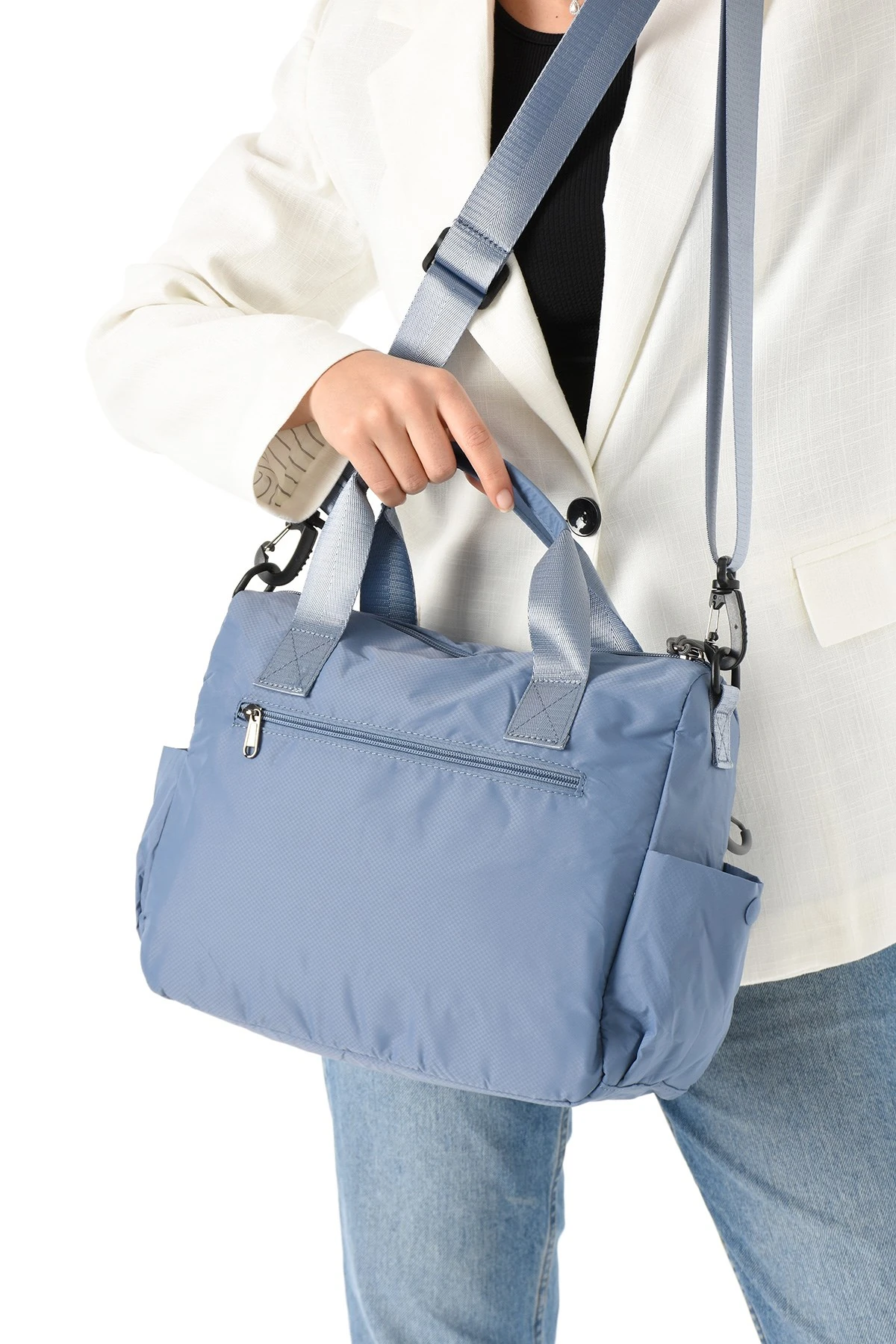 San Morris Kadın 4 Bölmeli Paraşüt Kumaş Ayarlanabilir Çapraz Askılı El Ve Omuz Çantası