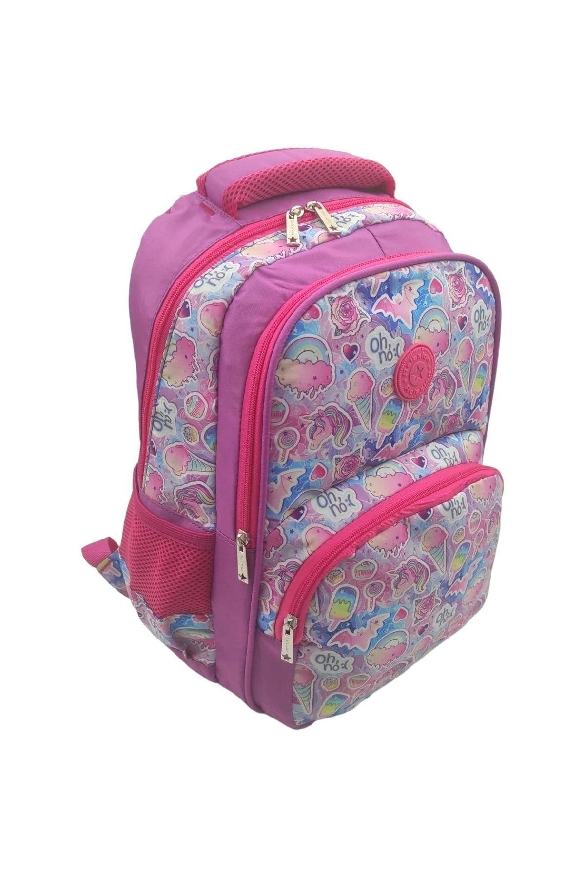 Canlı Renk Ve Farklı Figürleriyle İlköğretim Okul Sırt Çantası+Beslenme Çantası 2'li Takım