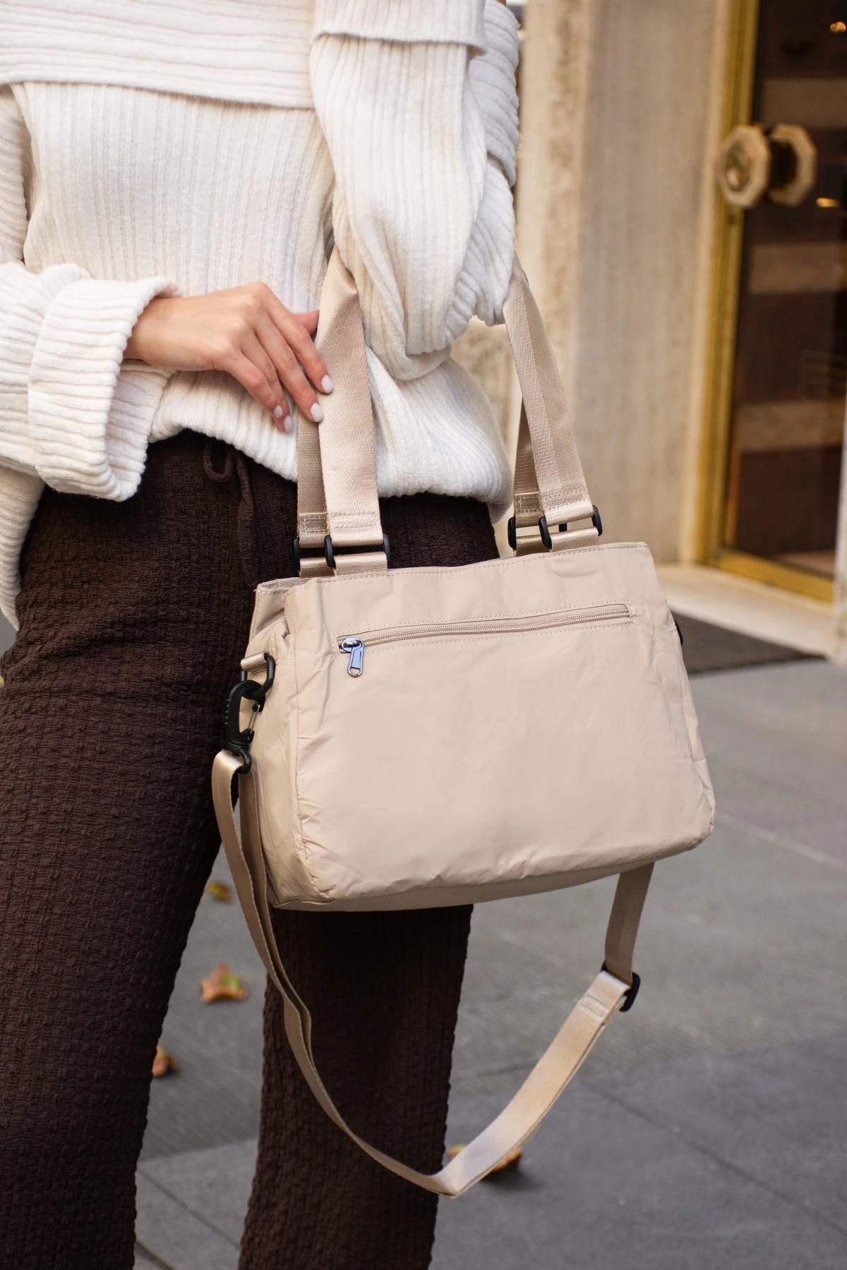 5 Gözlü Desenli Paraşüt Kumaş Ayarlanabilir Çapraz Askılı El Ve Omuz Çantası