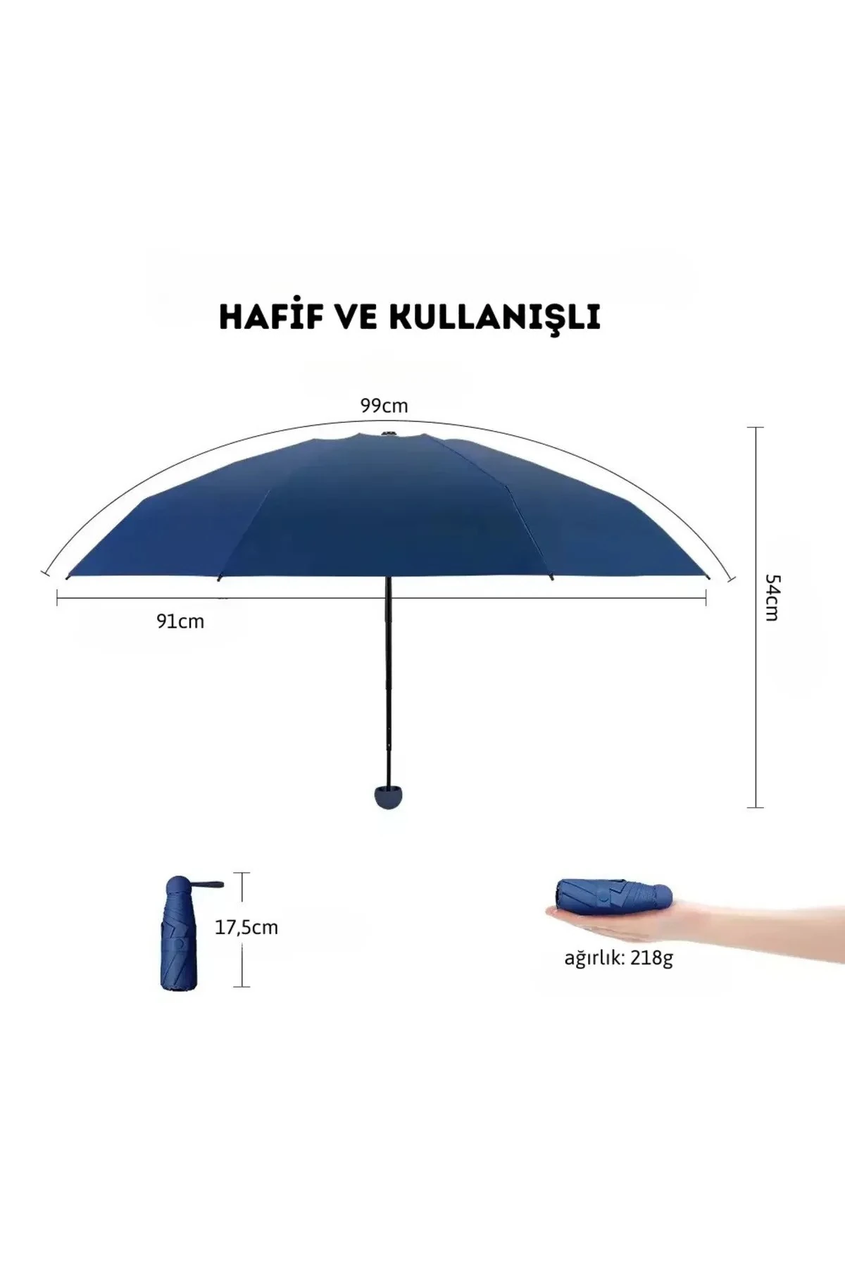 Özel Kılıflı Siyah Şemsiye (KAPSÜL ŞEMSİYE)