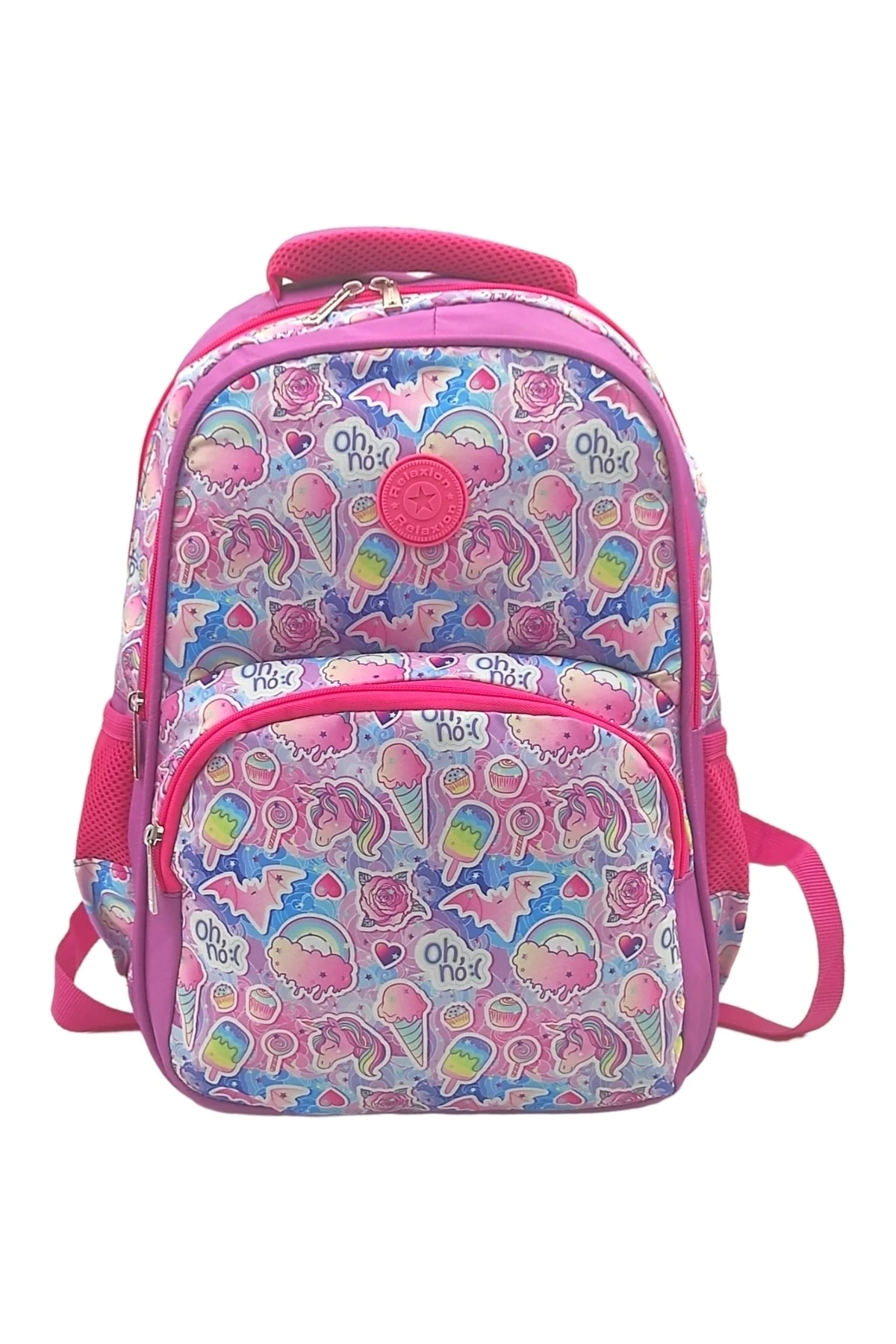 Canlı Renk Ve Farklı Figürleriyle İlköğretim Okul Sırt Çantası+Beslenme Çantası 2'li Takım