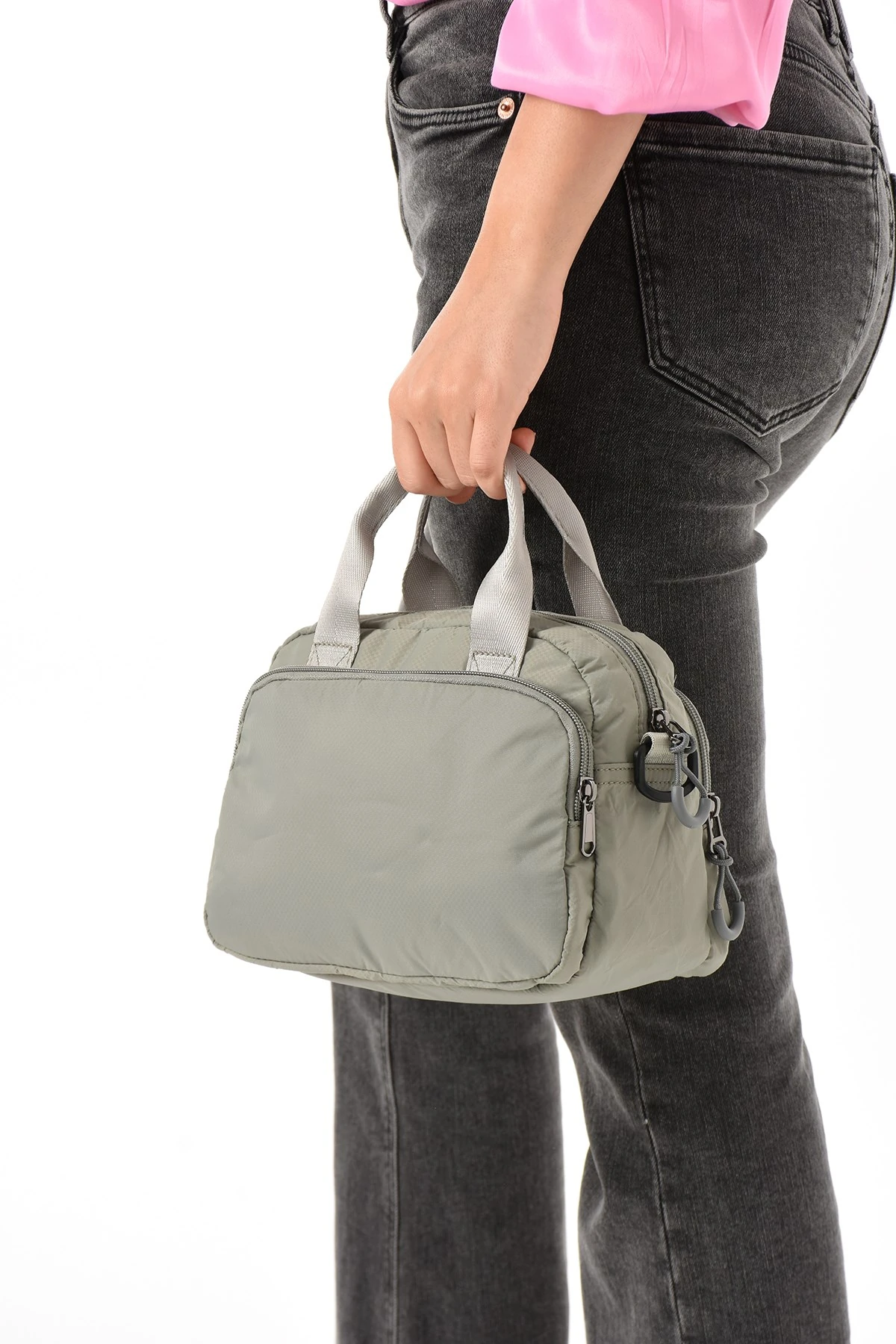 Suya Dayanıklı Ultra Hafif Paraşüt Kumaş 4 Gözlü Kadın El ve Omuz Çantası