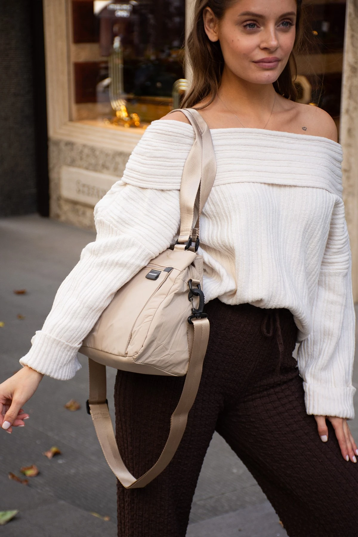 5 Gözlü Desenli Paraşüt Kumaş Ayarlanabilir Çapraz Askılı El Ve Omuz Çantası