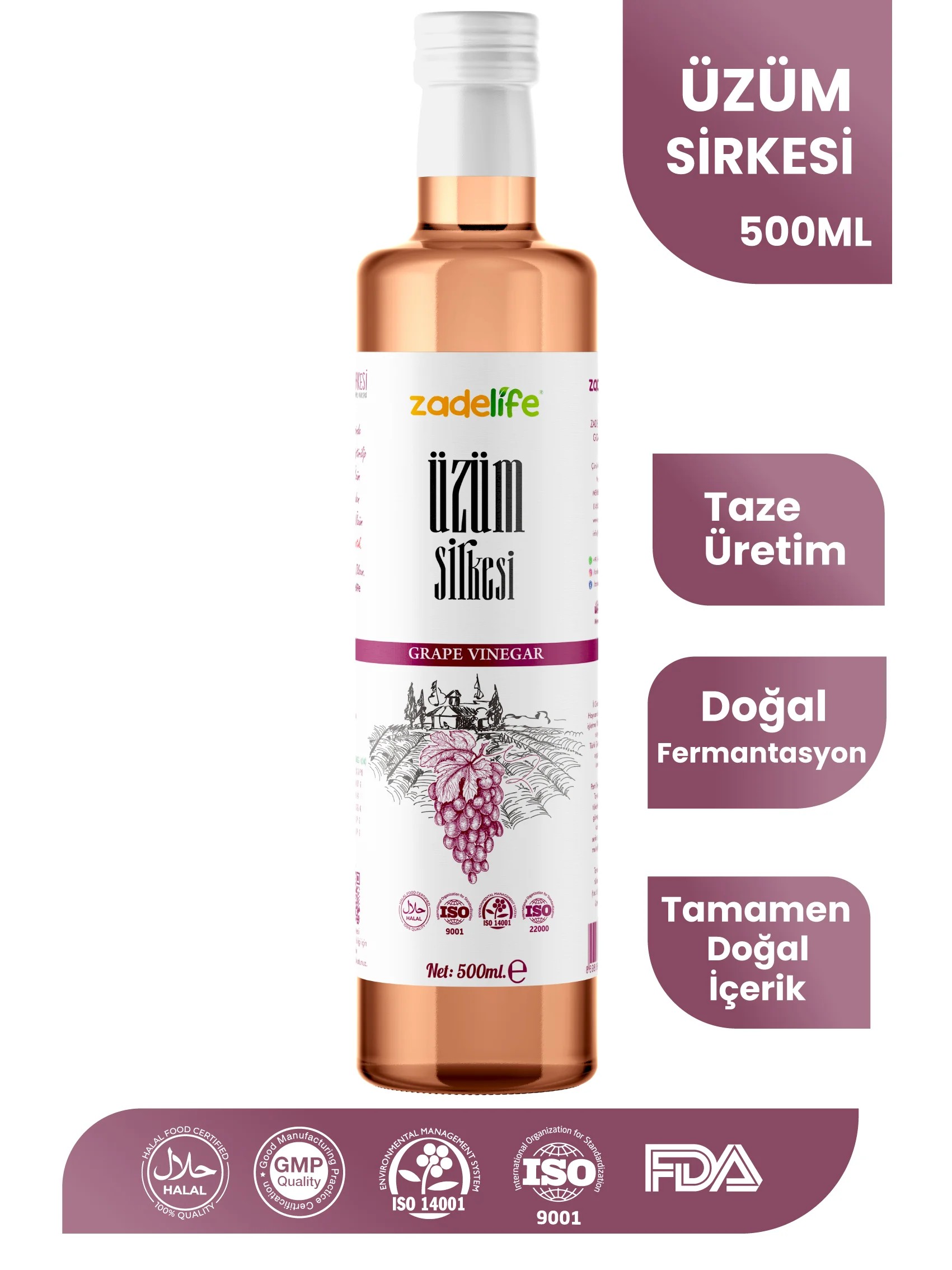 Üzüm Sirkesi 500 Ml