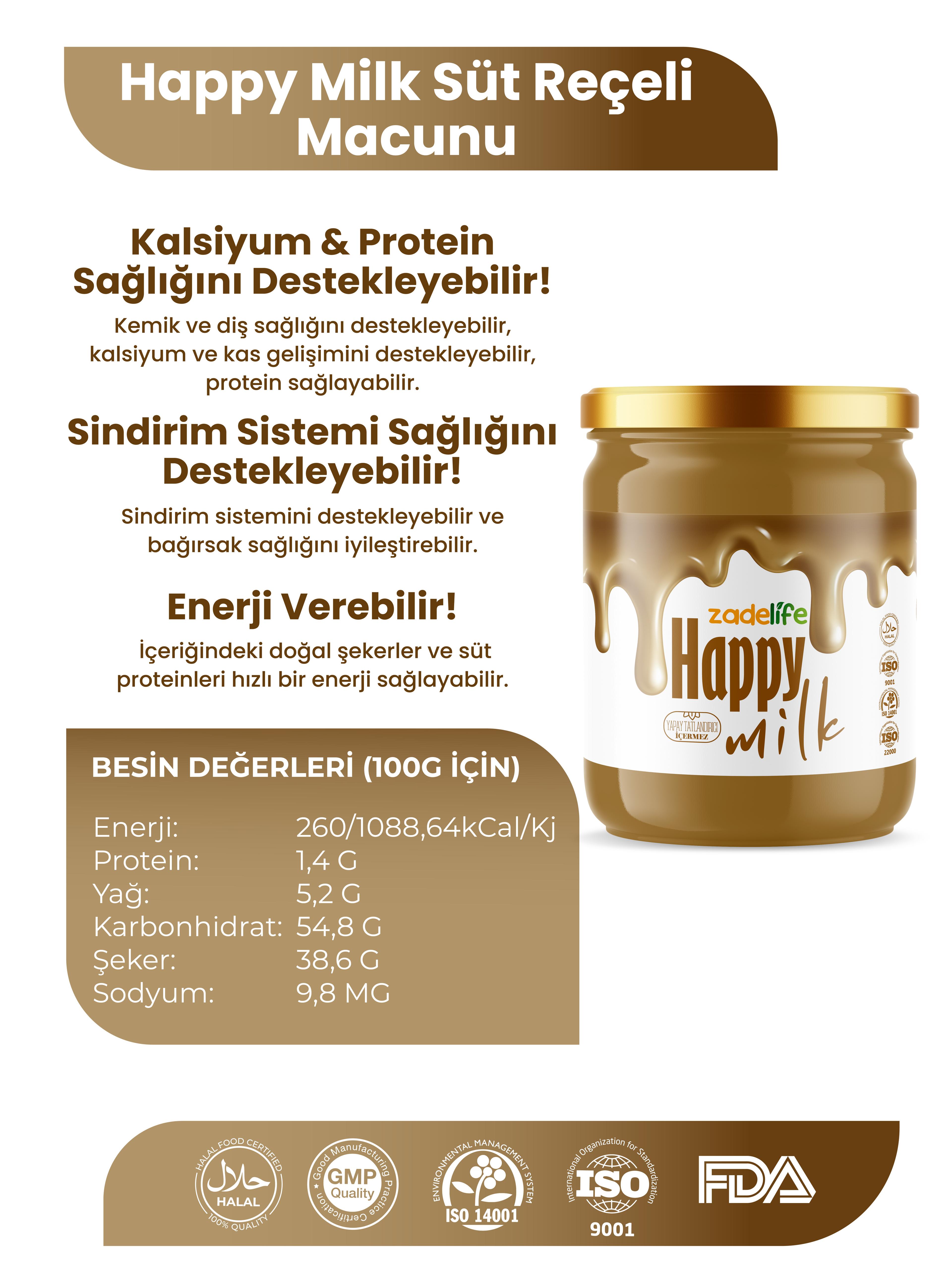 Happy Milk Süt Reçeli Macunu 240 Gr