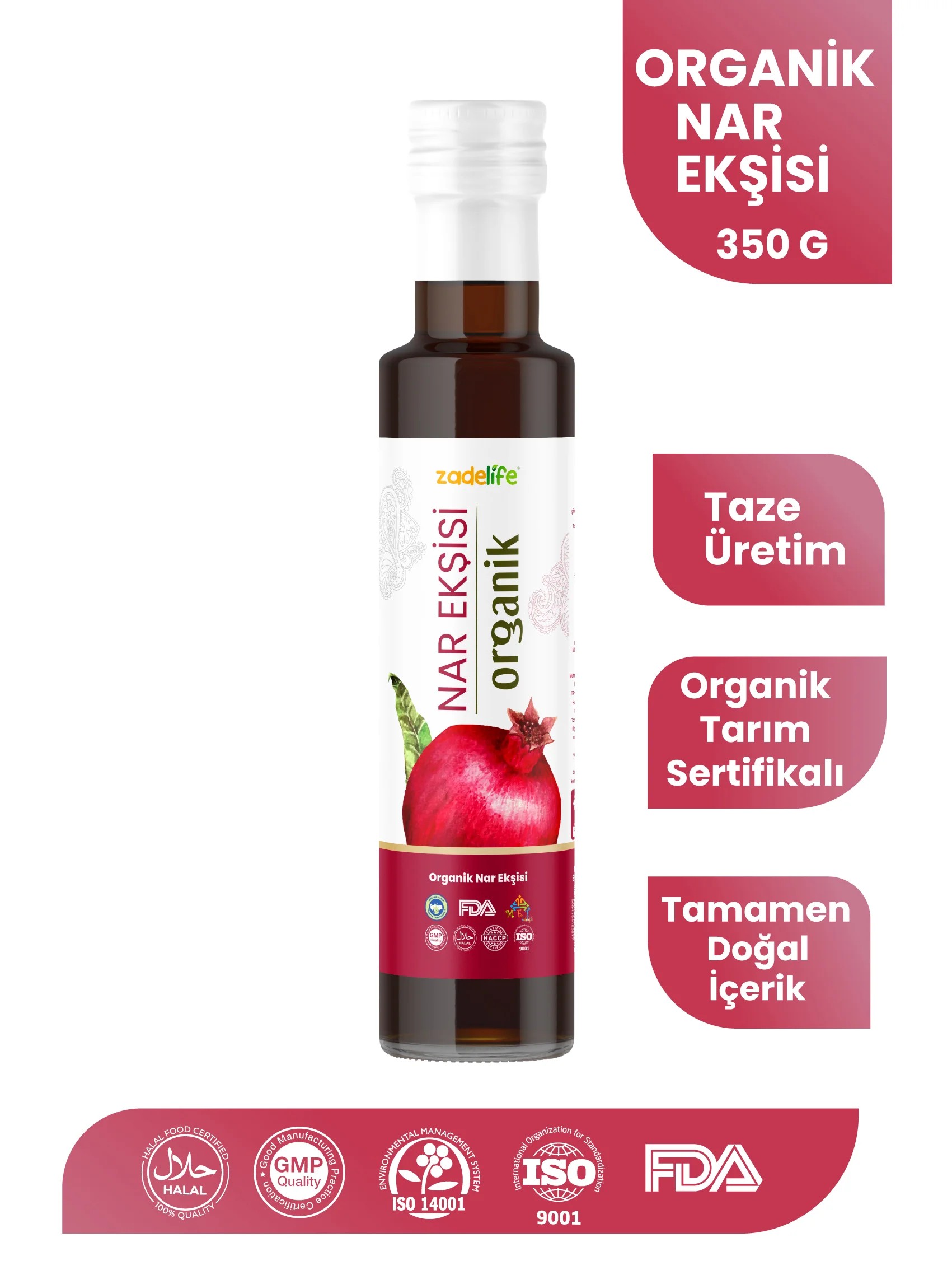 Organik Nar Ekşisi - FDA Onaylı 350 Gr