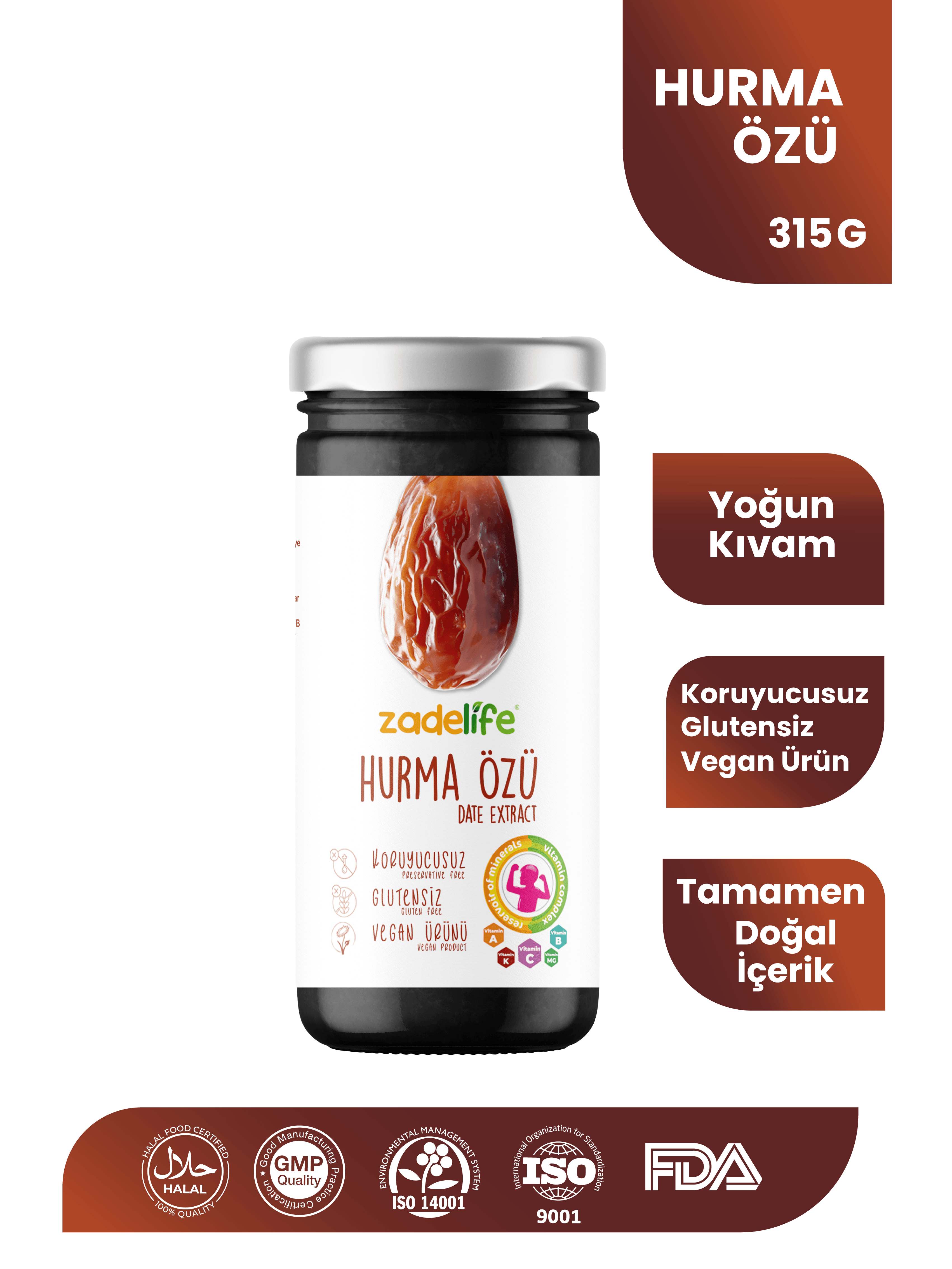 Zadelife® Hurma Özü 315 Gram