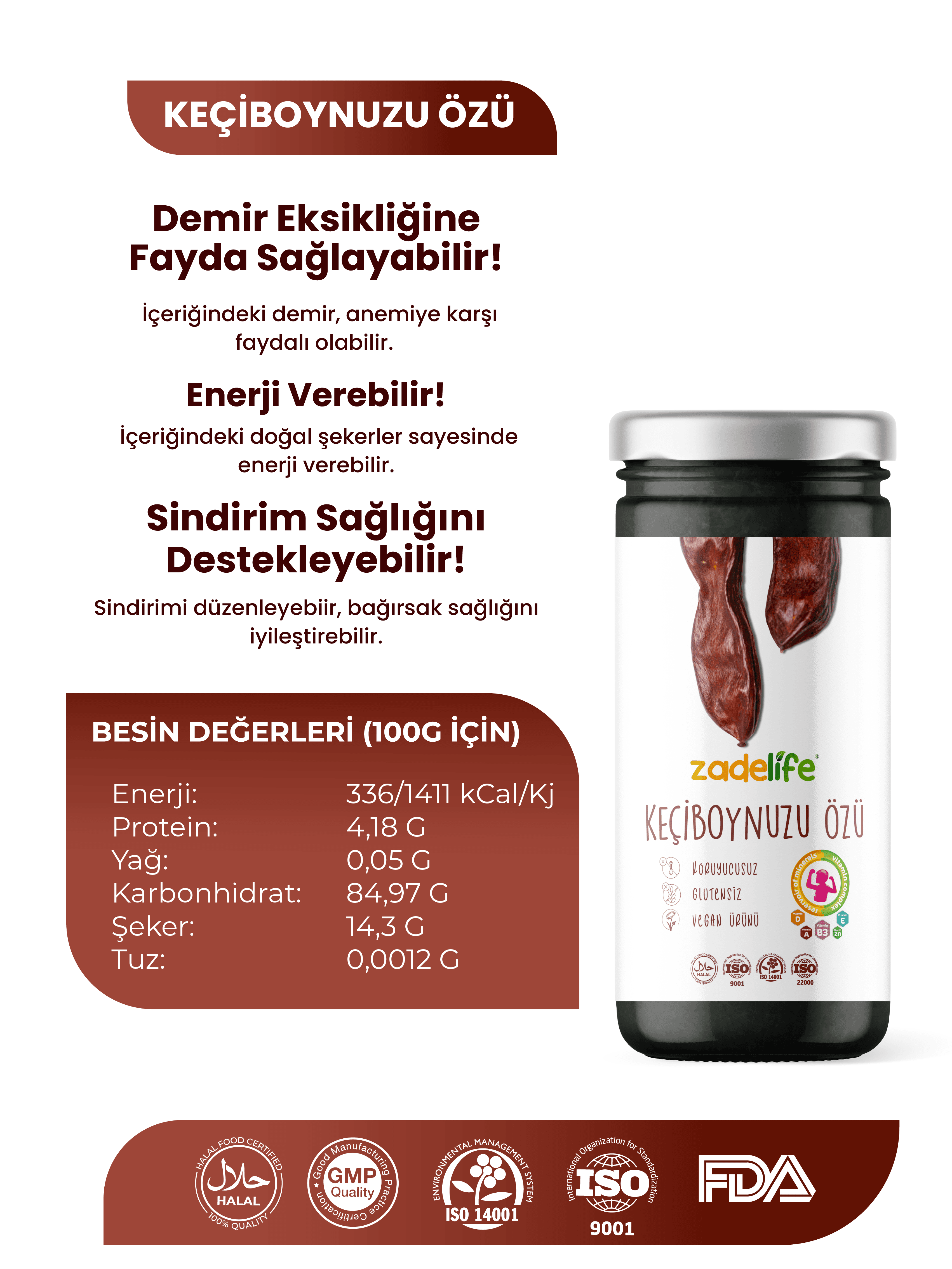 Zadelife® Keçiboynuzu Özü 315 Gram