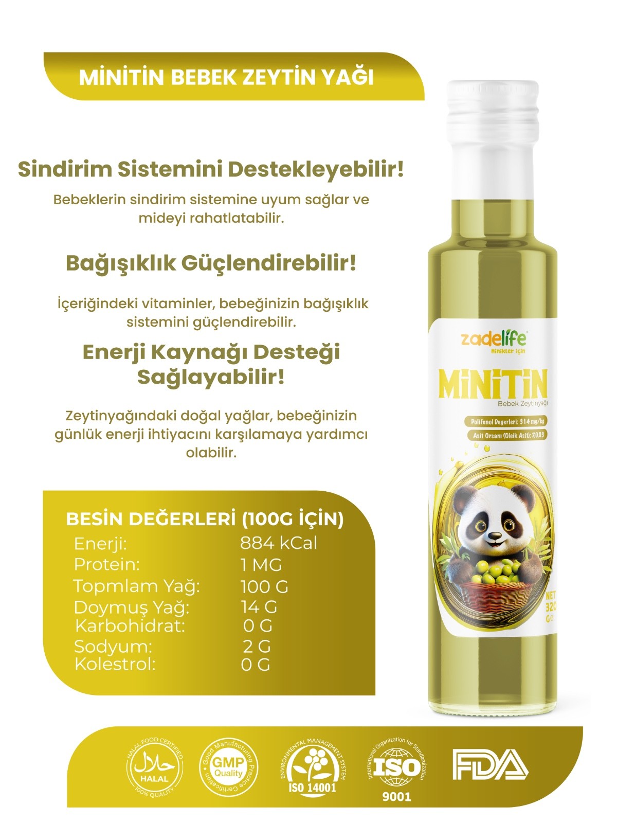 Minitin Bebek Zeytinyağı 320 G