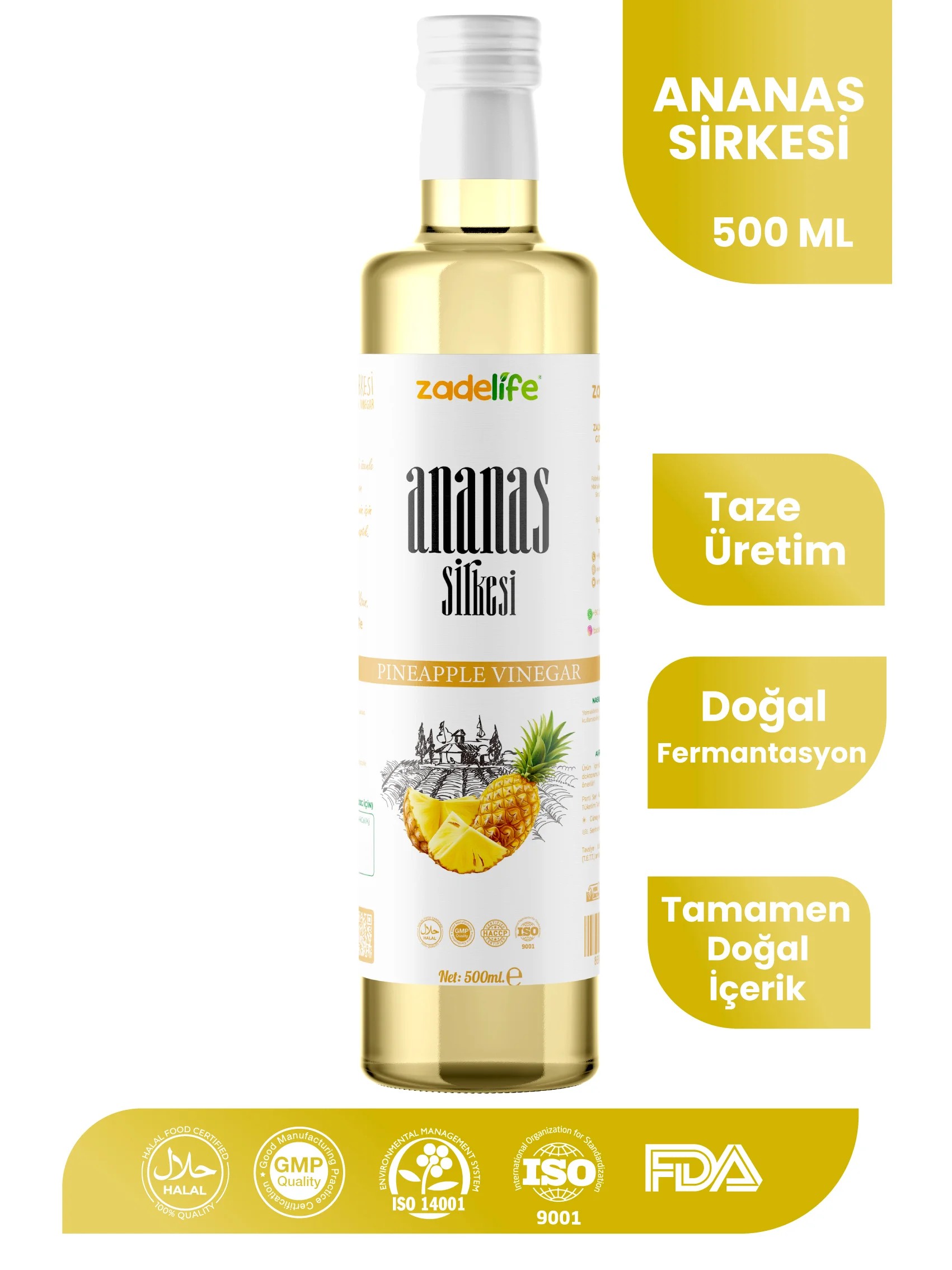 Ananas Sirkesi 500 Ml